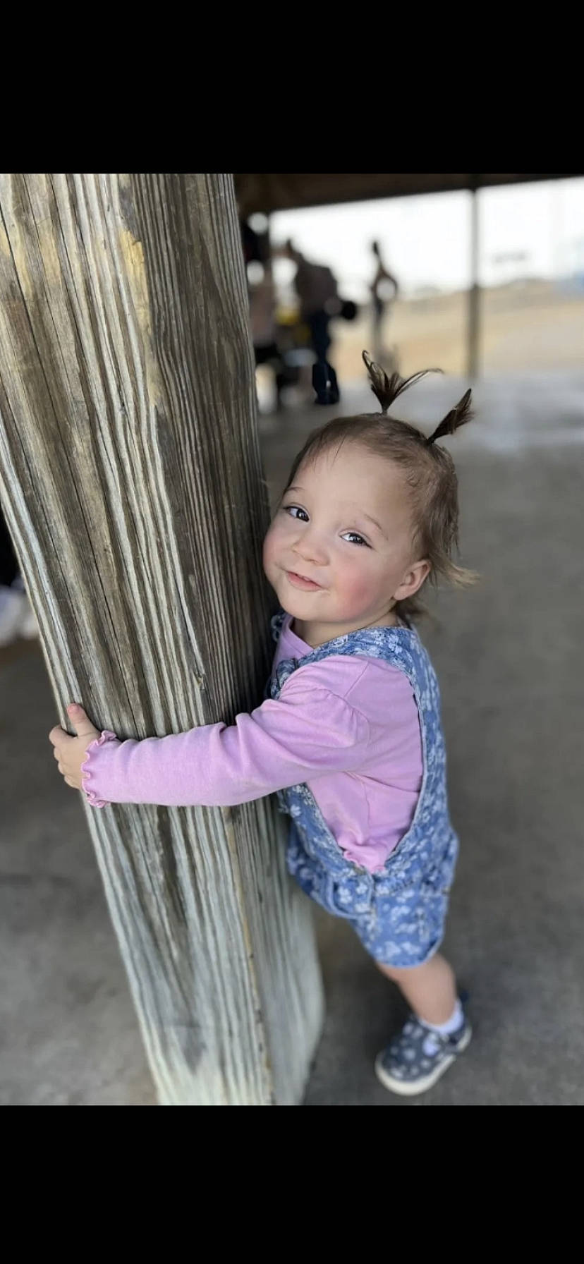 Emberlee joined the competition — help win amazing prizes! baby, baby_toddler_clothing, child, child_model, curtain, fun, grass, hairstyle, happy, iris, joy, leisure, magenta, people_in_nature, person, pink, recreation, smile, standing, toddler