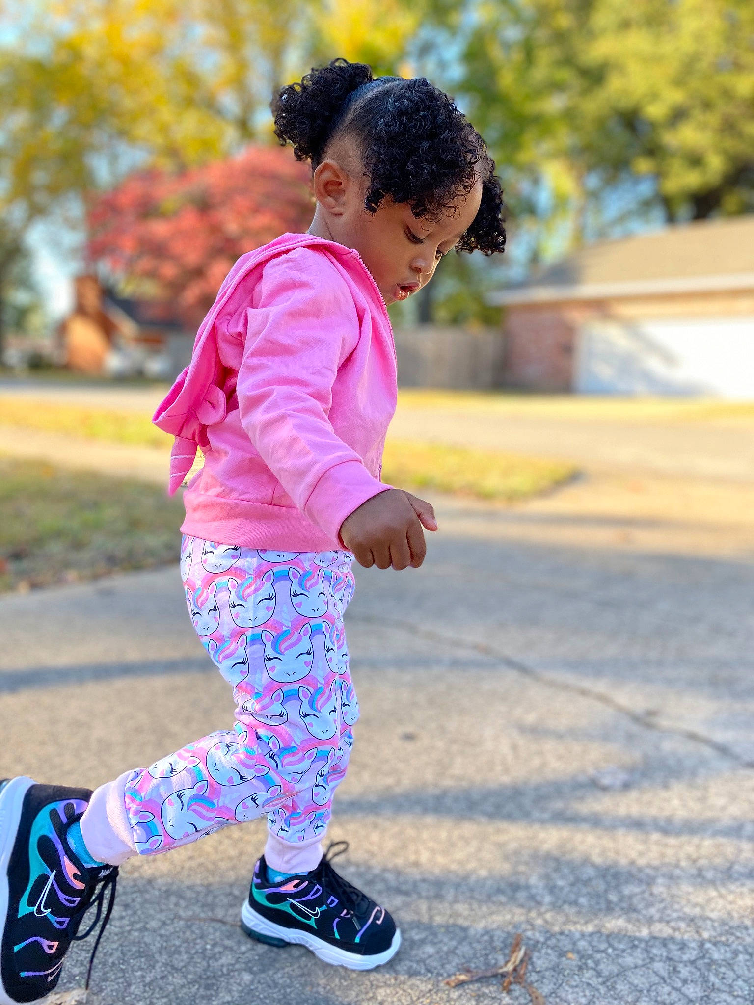 Gabby joined the competition — help win amazing prizes! child, exercise, footwear, jogging, leisure, outerwear, person, pink, play, recreation, running, shoe, sportswear, street_fashion, tights, toddler, trousers, walking