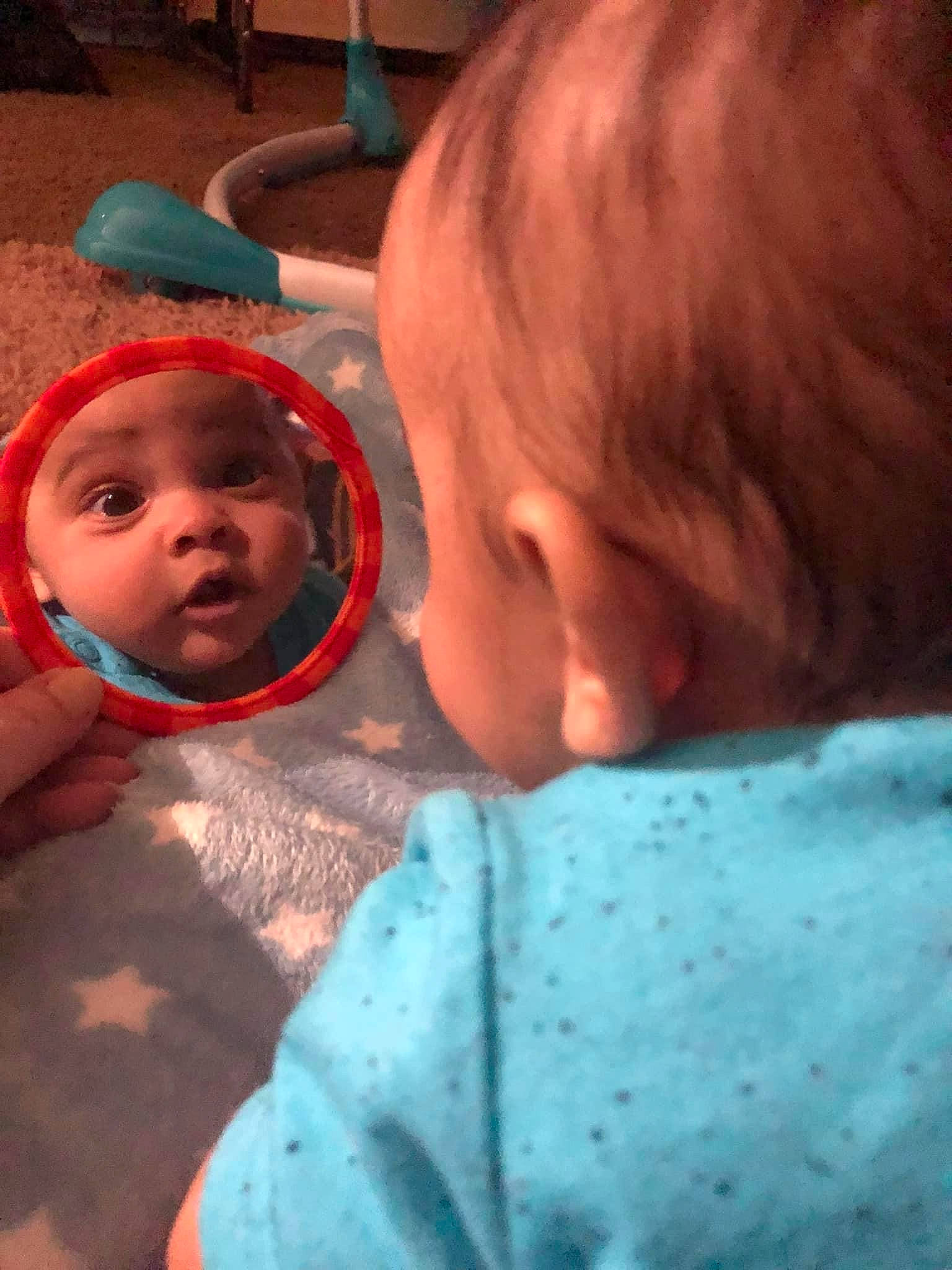 King joined the competition — help win amazing prizes! baby, baby_toddler_clothing, cheek, child, comfort, eye, finger, flooring, fun, happy, headwear, human_body, iris, leisure, linens, mouth, nose, person, sitting, skin