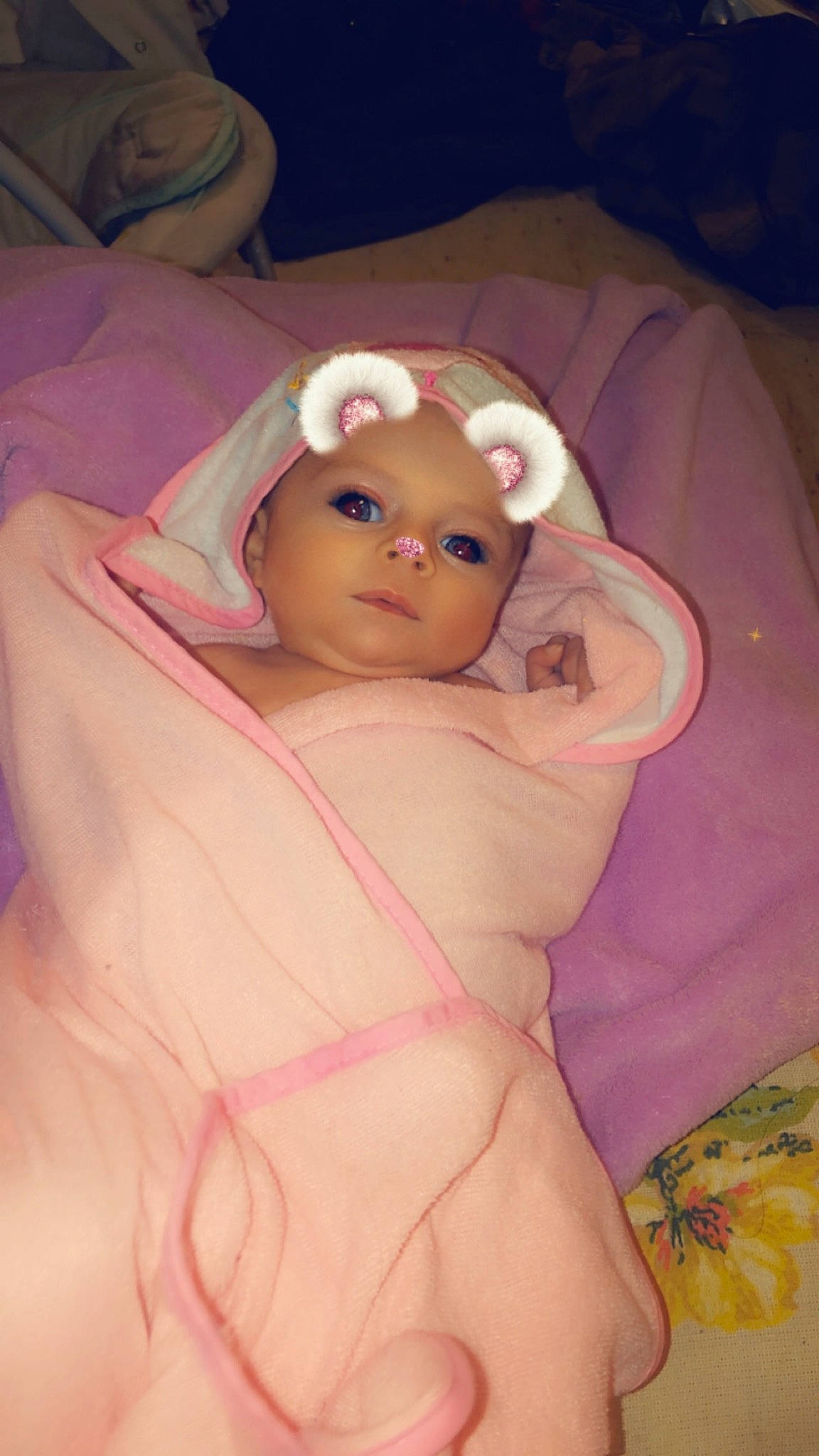 Aryah joined the competition — help win amazing prizes! baby, cheek, child, eye, head, headwear, person, pink, skin, textile, toddler