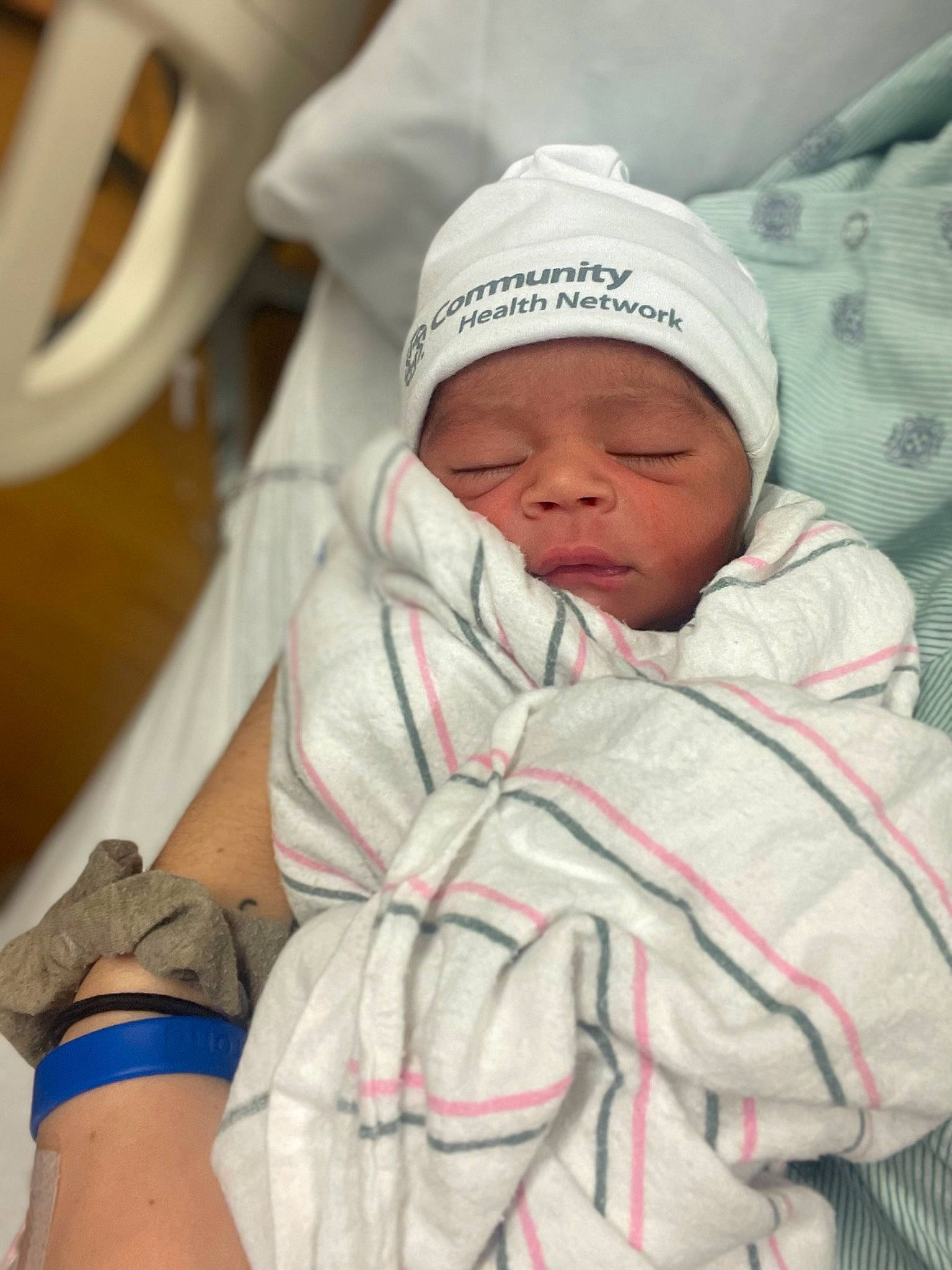 Emersyn joined the competition — help win amazing prizes! baby, baby_products, baby_sleeping, bedding, bedtime, chest, child, comfort, elbow, event, headwear, hospital, human_leg, linens, medical, nap, person, room, skin, sleep