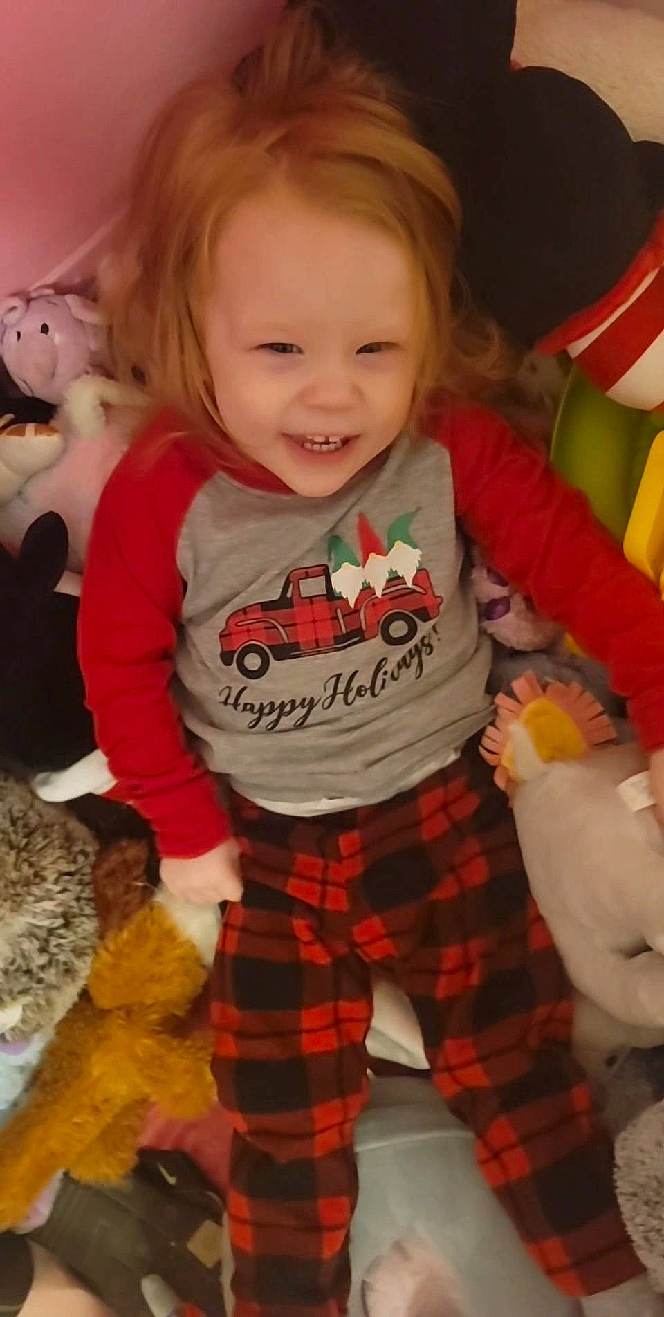 Rebel joined the competition — help win amazing prizes! arm, baby_toddler_clothing, cheek, face, facial_expression, hairstyle, happy, head, human_body, iris, joy, organ, person, pink, product, skin, sleeve, smile, standing, tartan