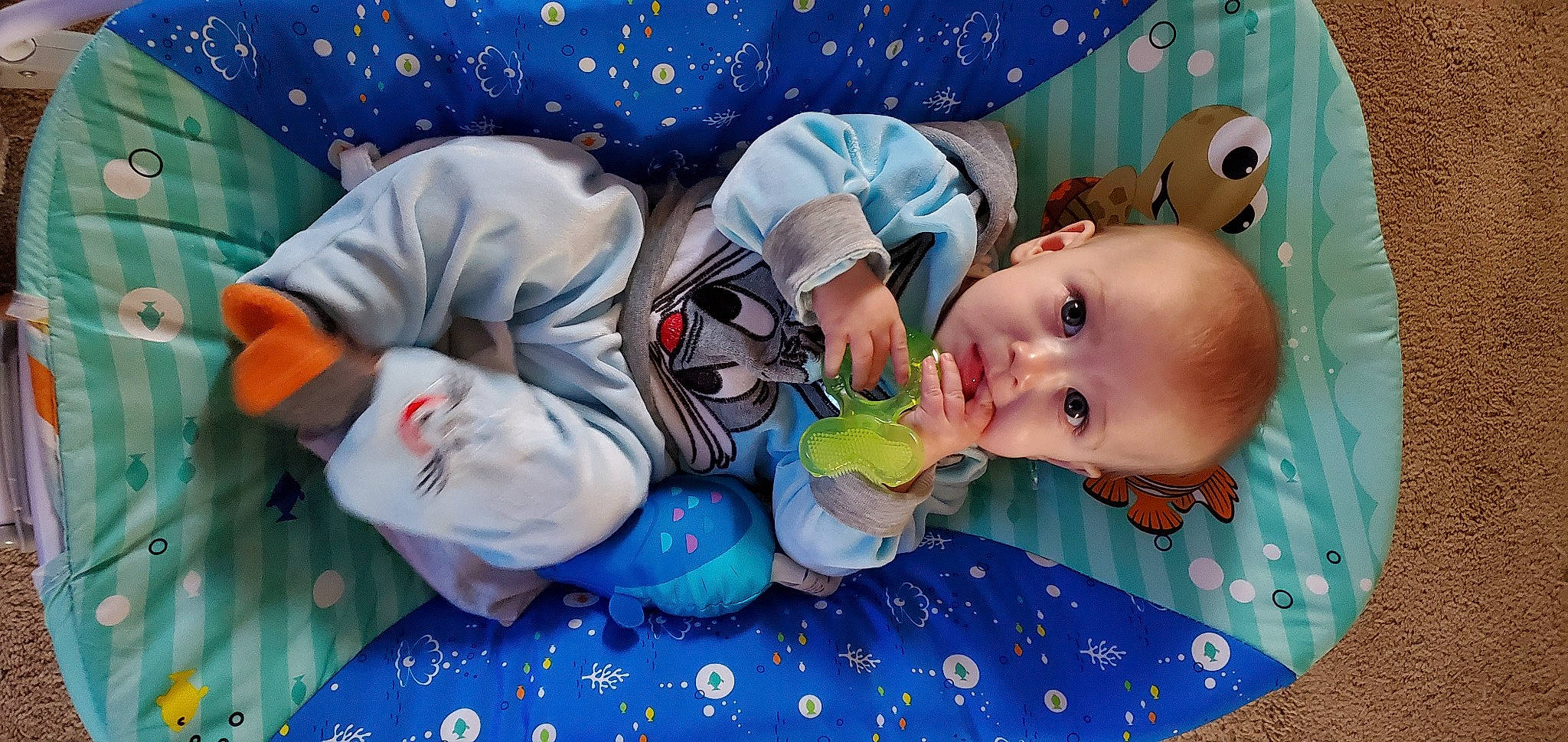 Scott Jr joined the competition — help win amazing prizes! baby, bedtime, child, nap, person, room, sleep, smile, toddler