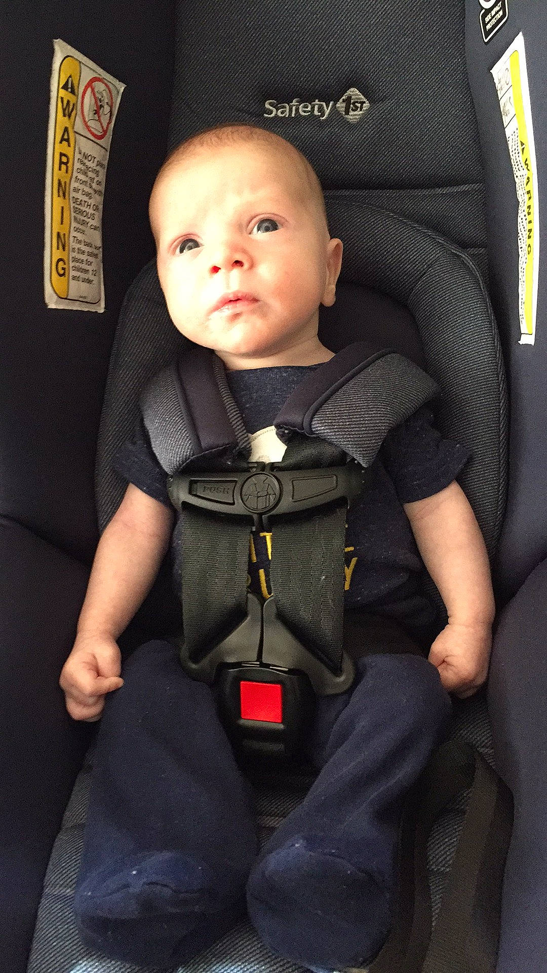 Jeffery is registered to the contest to win money with this photo: auto_part, baby, baby_carriage, baby_products, baby_safety, baby_toddler_clothing, car_seat, cheek, child, comfort, fashion_accessory, person, personal_protective_equipment, seat_belt, service, sitting, toddler