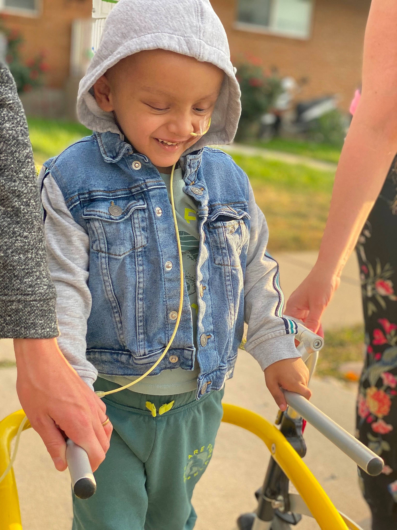 Oliver joined the competition — help win amazing prizes! baby, cap, child, denim, electric_blue, grass, happy, headgear, headwear, joint, leisure, people_in_nature, person, photograph, sleeve, smile, snapshot, standing, street_fashion, textile