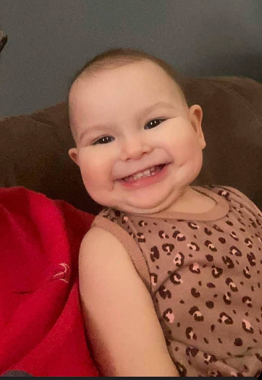 Zyra is registered to the contest to win money with this photo: baby, baby_laughing, baby_toddler_clothing, cheek, child, chin, ear, eye, eyelash, flash_photography, happy, iris, joy, lip, magenta, nose, person, pink, skin, sleeve