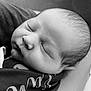 newborn, baby, sleeping, face, closeup, blanket, infant, portrait, peaceful, monochrome, black_and_white, soft, skin, head, rest, young, cute, child, tiny, adorable