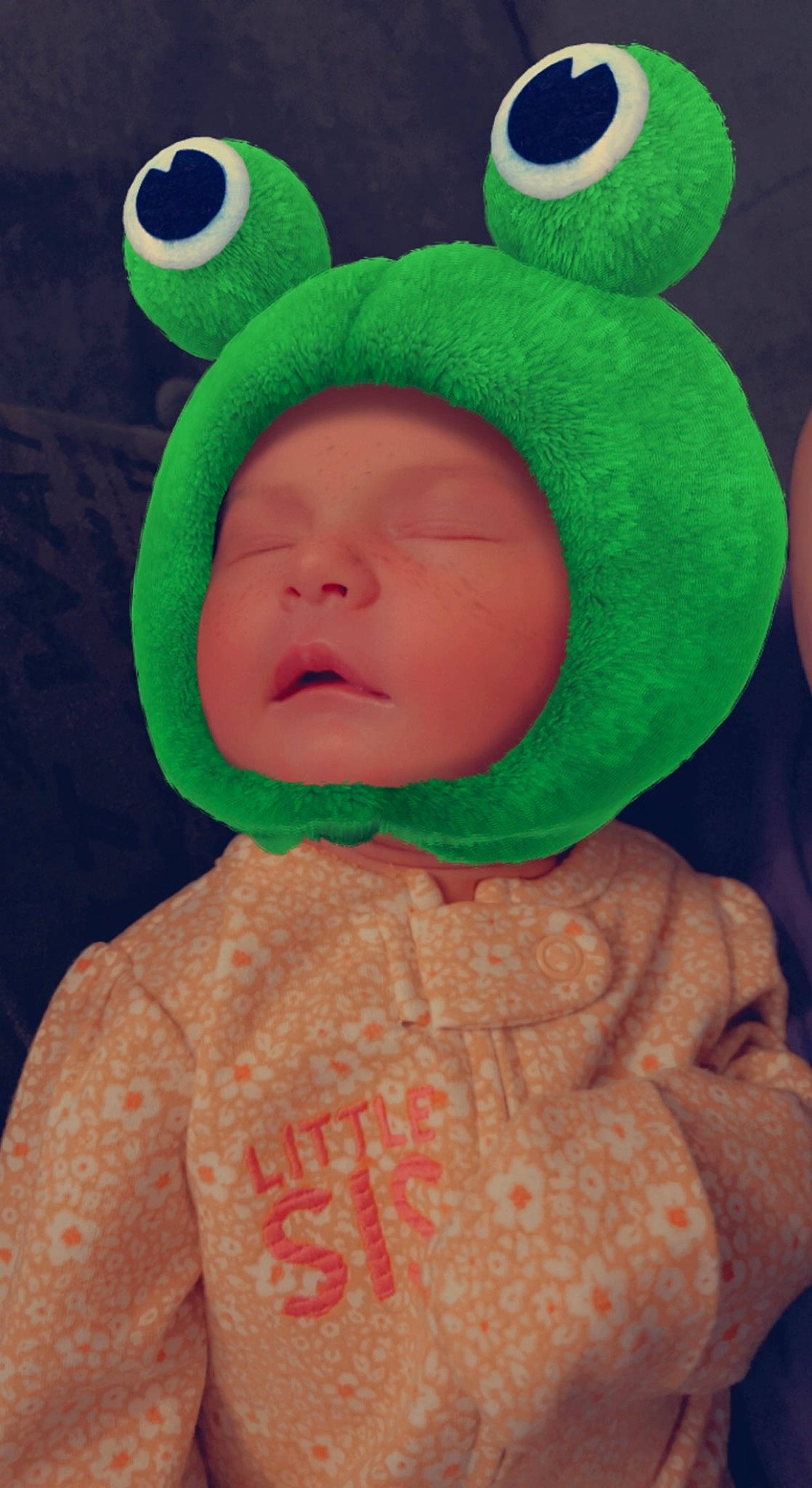 Zelena joined the competition — help win amazing prizes! baby, baby_sleeping, baby_toddler_clothing, cheek, child, chin, clothing, face, fun, green, happy, head, linens, nose, peach, person, pink, skin, sleeve, textile