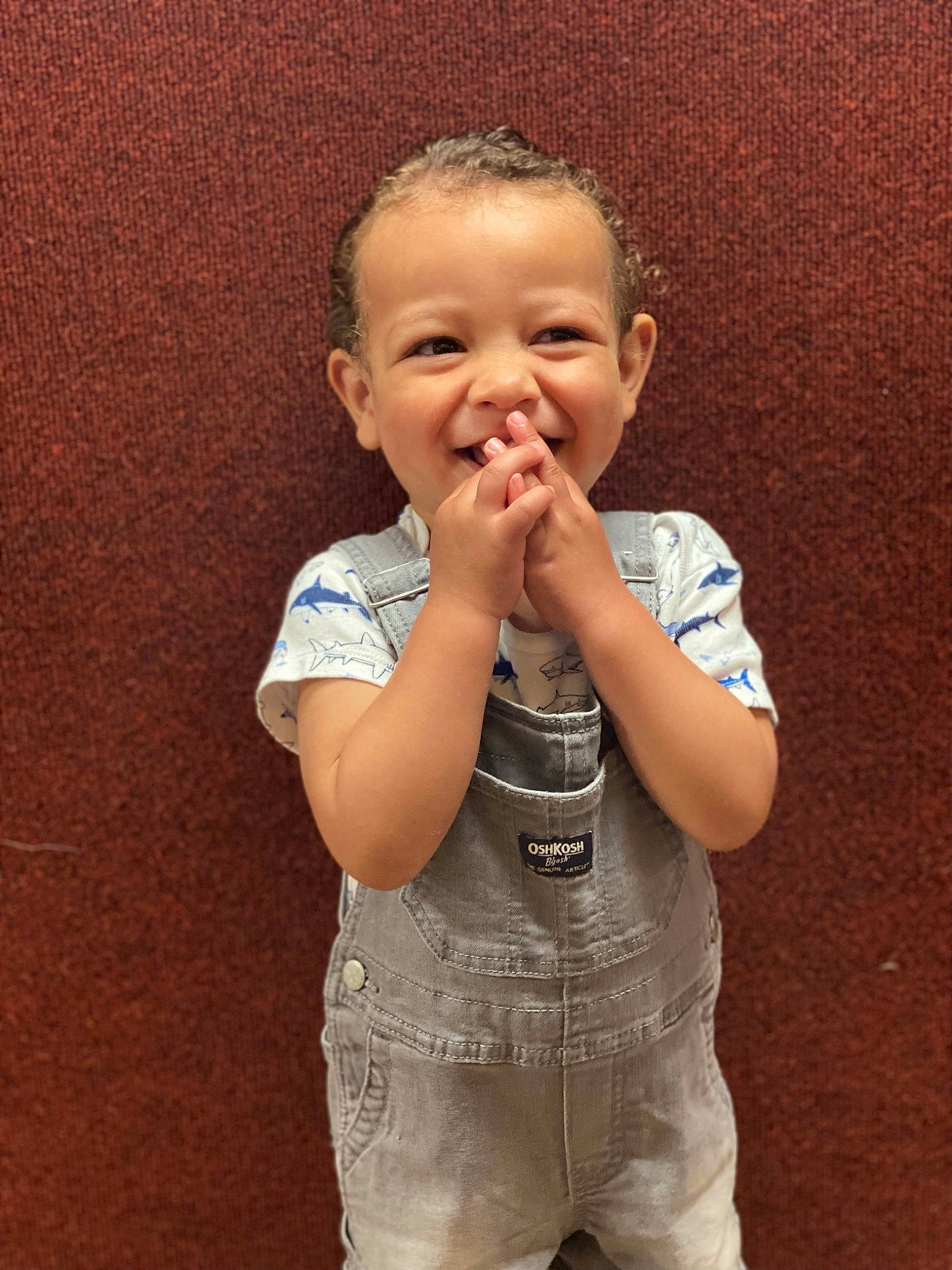 Cole joined the competition — help win amazing prizes! arm, baby, baby_toddler_clothing, cheek, child, finger, fun, gesture, happy, joy, laugh, nail, neck, nose, pattern, person, skin, sleeve, smile, t_shirt