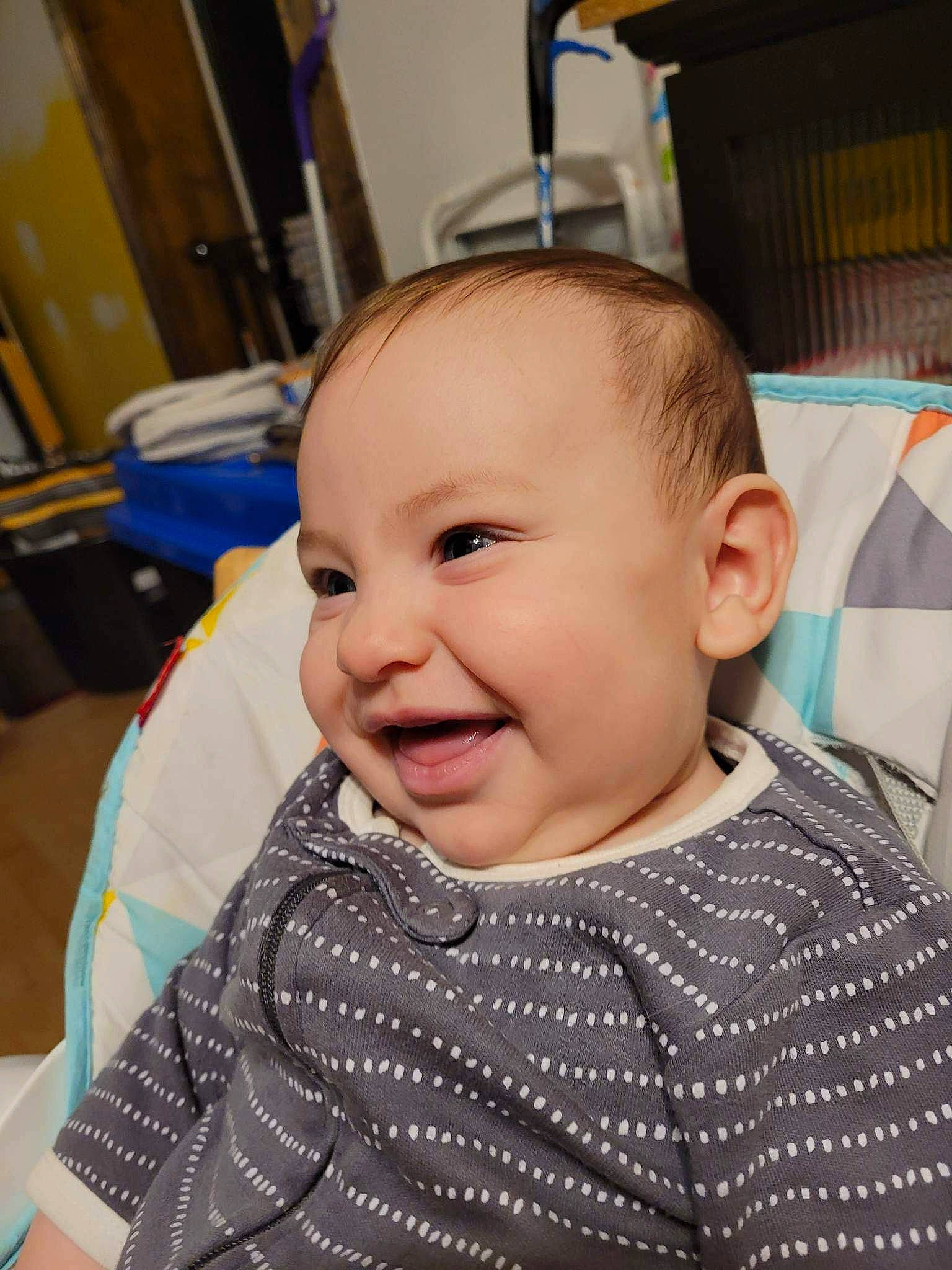 Noah joined the competition — help win amazing prizes! baby, baby_toddler_clothing, cheek, child, ear, eye, eyebrow, eyelash, forehead, happy, iris, mouth, neck, nose, pattern, person, skin, sleeve, smile, t_shirt