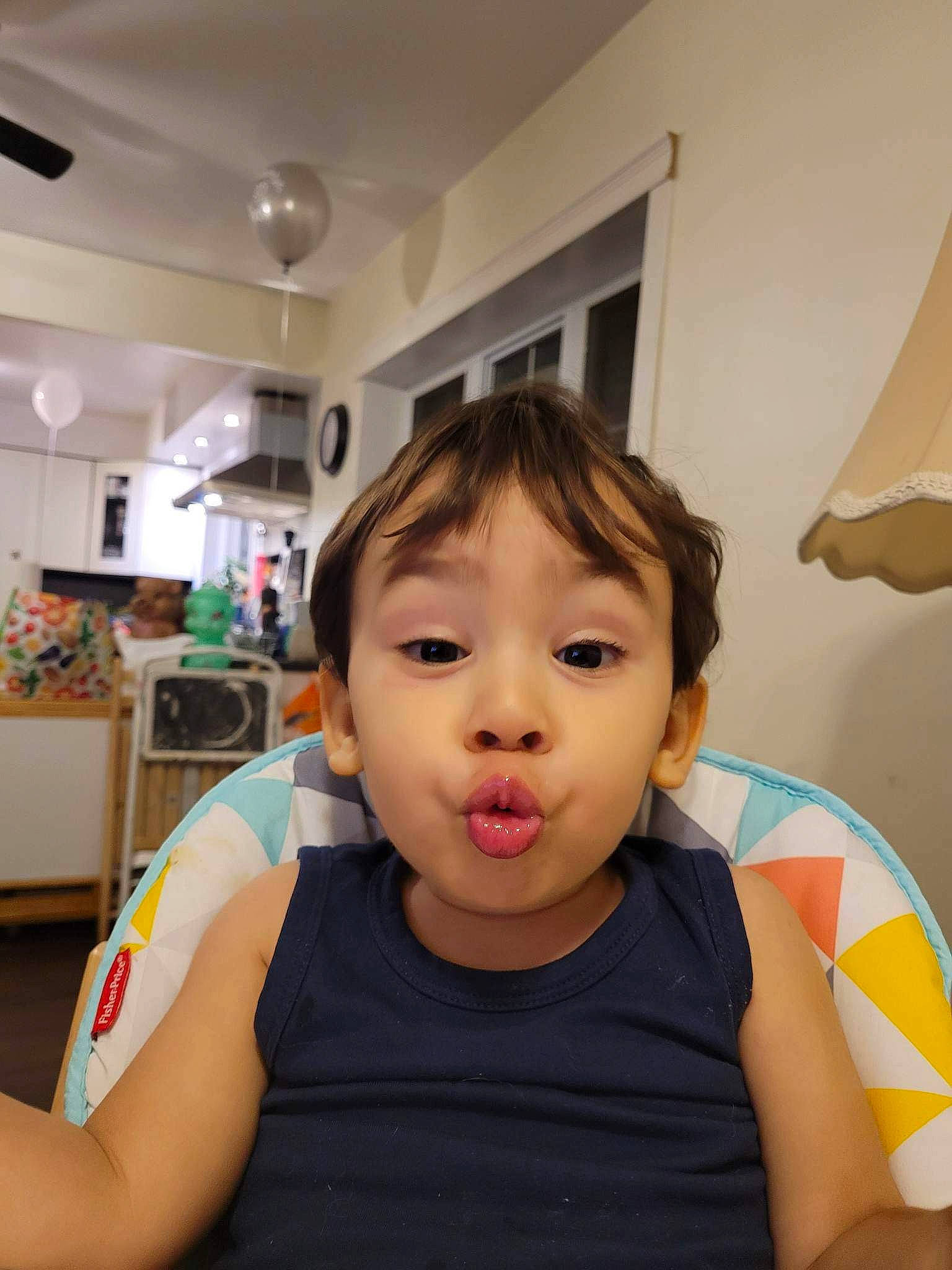 Mateo joined the competition — help win amazing prizes! arm, baby, chair, cheek, chest, child, ear, eyelash, flooring, fun, hairstyle, happy, leisure, person, room, selfie, sitting, surprise, t_shirt, television