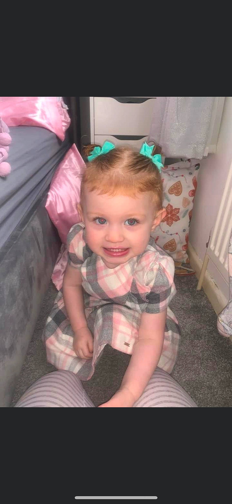 Alessa is registered to the contest to win money with this photo: baby, baby_toddler_clothing, black_hair, cheek, child, comfort, eyebrow, flash_photography, fun, happy, iris, joy, long_hair, mouth, person, pink, purple, skin, smile, snapshot