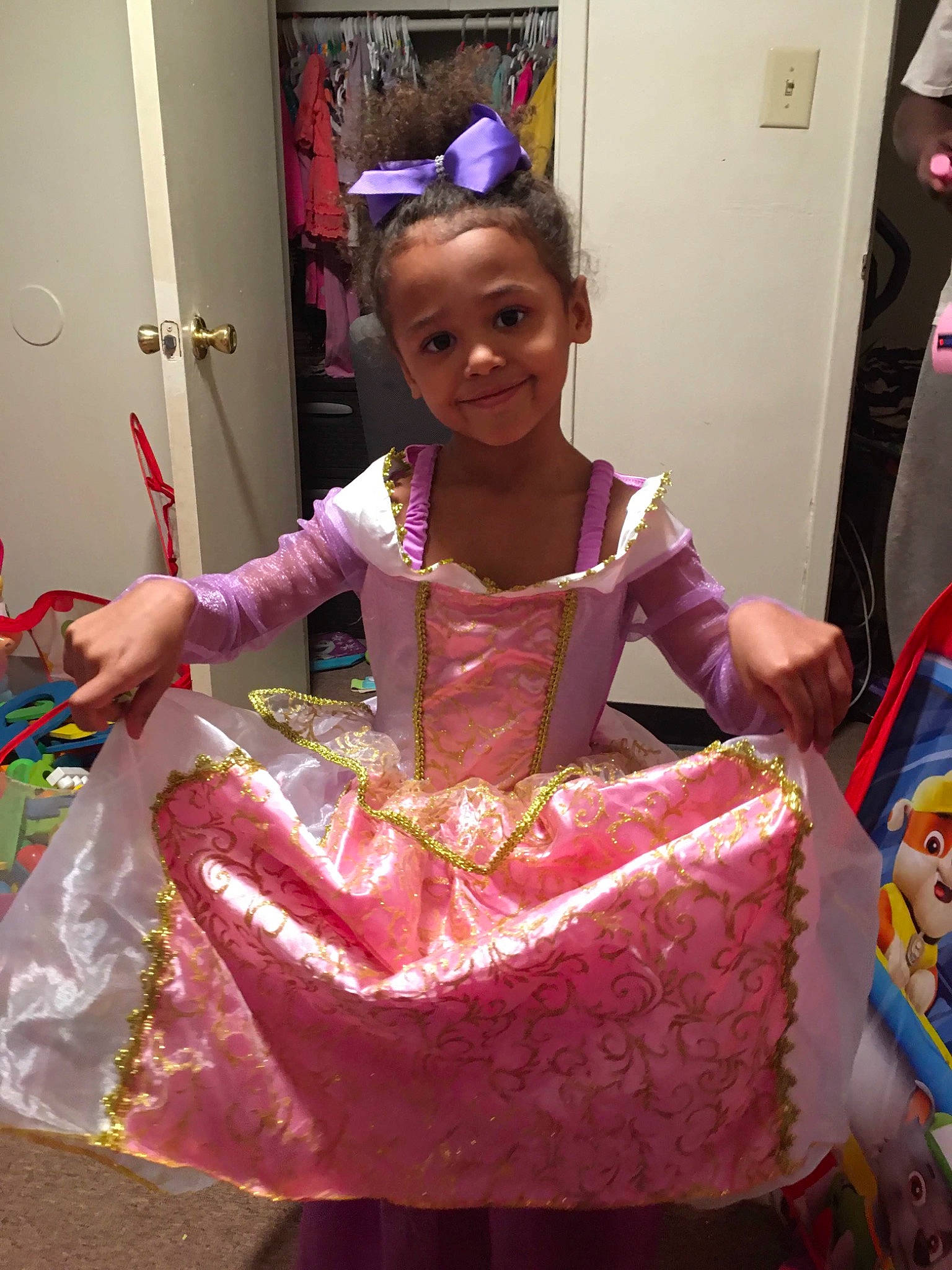 Taliyah joined the competition — help win amazing prizes! baby_toddler_clothing, child, costume, embellishment, event, fashion_design, fun, happy, hat, holiday, joy, magenta, party, person, pink, play, purple, room, sitting, sleeve