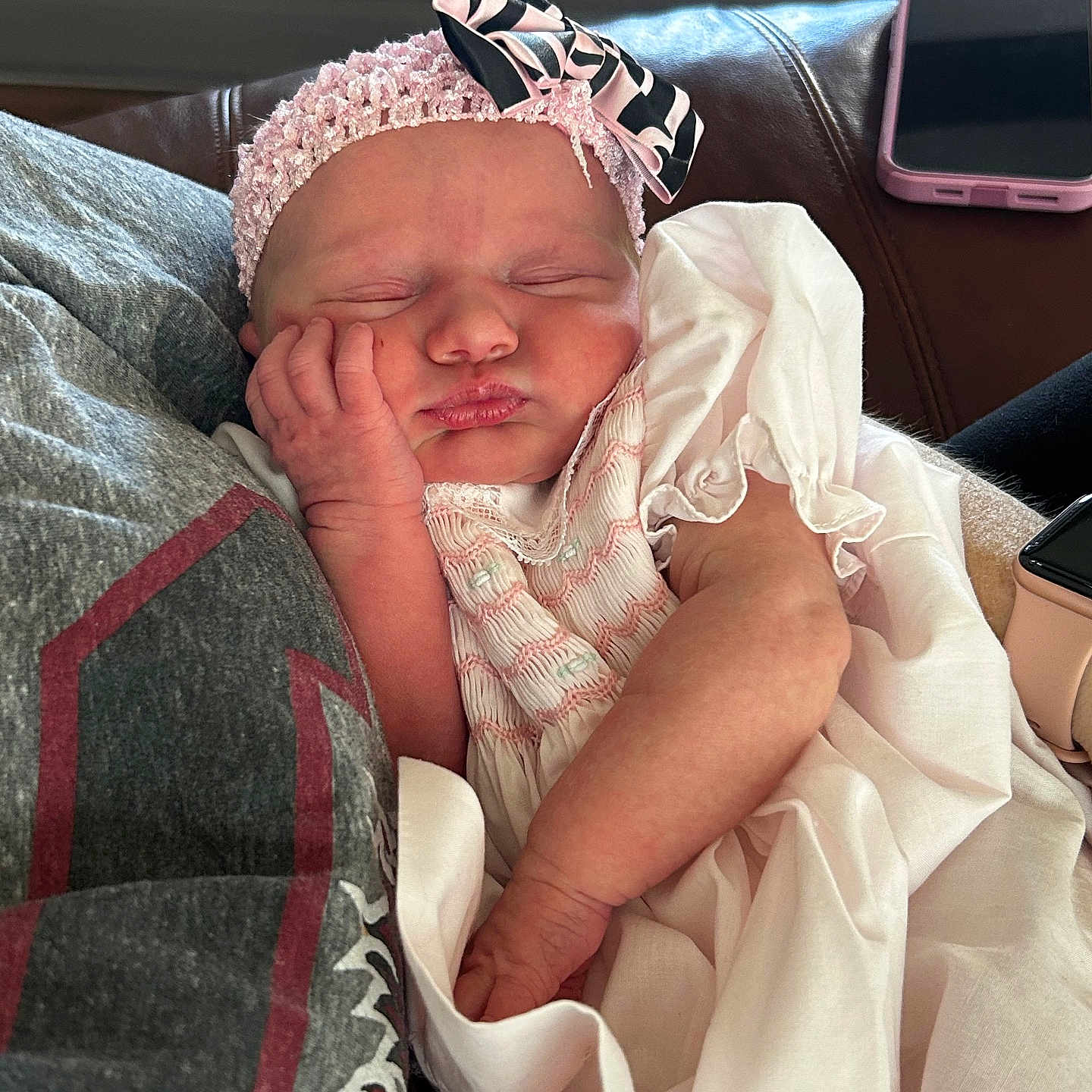 Cortlyn Rose joined the competition — help win amazing prizes! architecture, baby, blanket, building, clothing, cushion, electronics, face, furniture, glove, hat, head, homedecor, mobilephone, newborn, person, phone, photography, portrait, sleeping