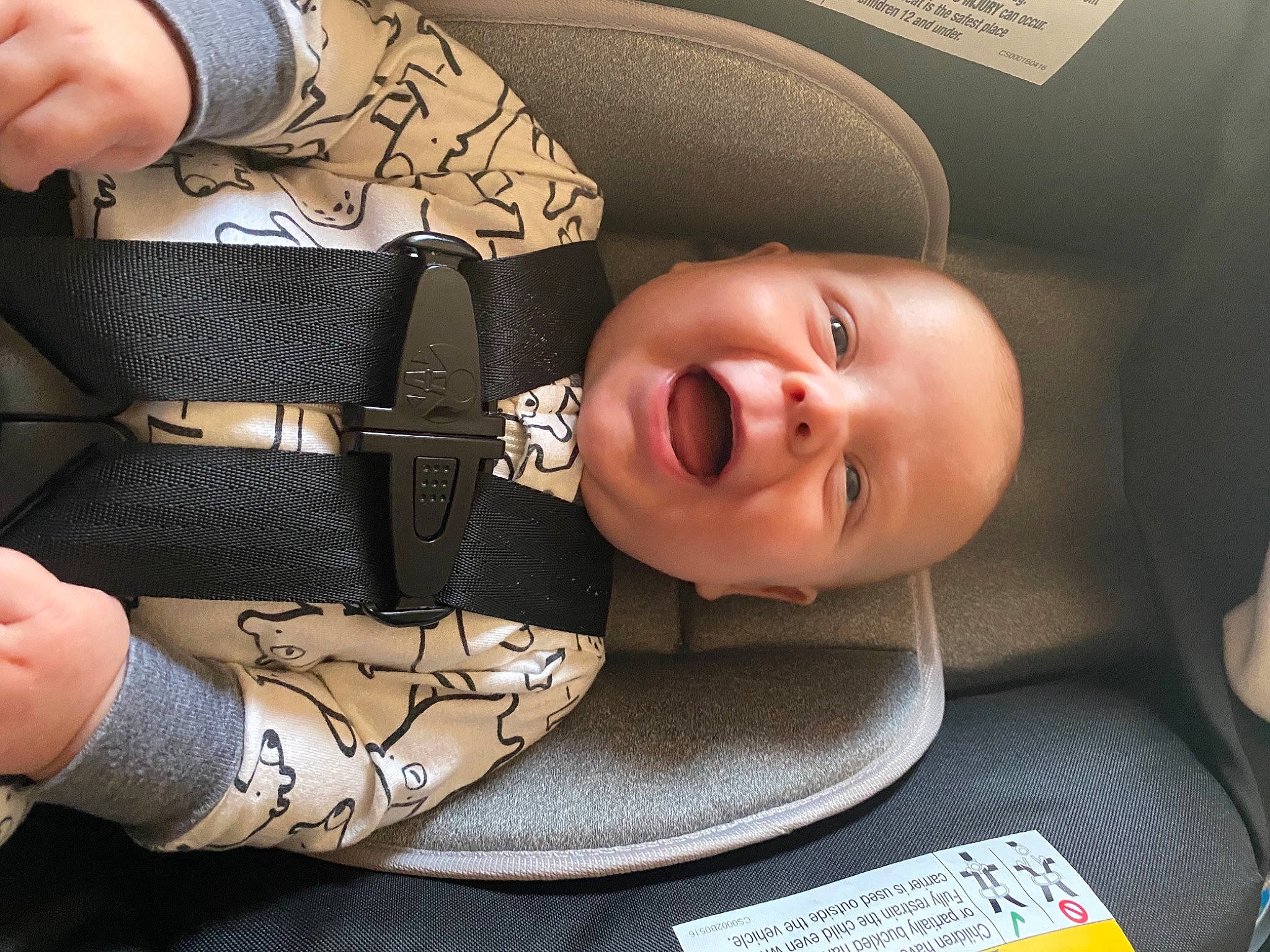 Opie joined the competition — help win amazing prizes! baby, baby_toddler_clothing, child, comfort, eye, eyelash, finger, hand, happy, human_leg, mouth, nail, pattern, person, skin, sleeve, smile, thigh, thumb, toddler