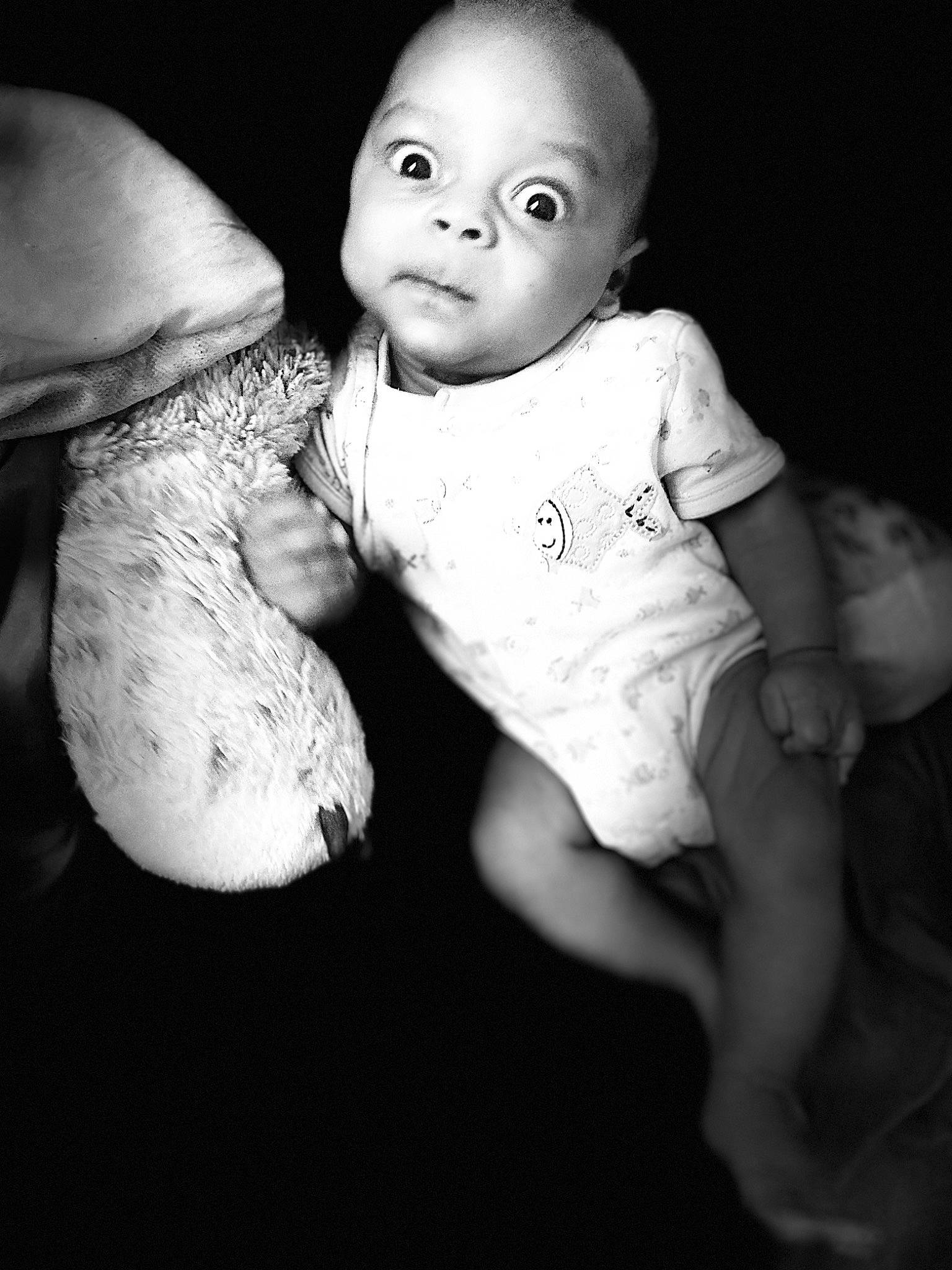 Amir joined the competition — help win amazing prizes! baby, baby_toddler_clothing, black_and_white, cheek, child, eye, facial_expression, finger, flash_photography, gesture, happy, human_body, iris, monochrome, monochrome_photography, nose, person, skin, sleeve, style