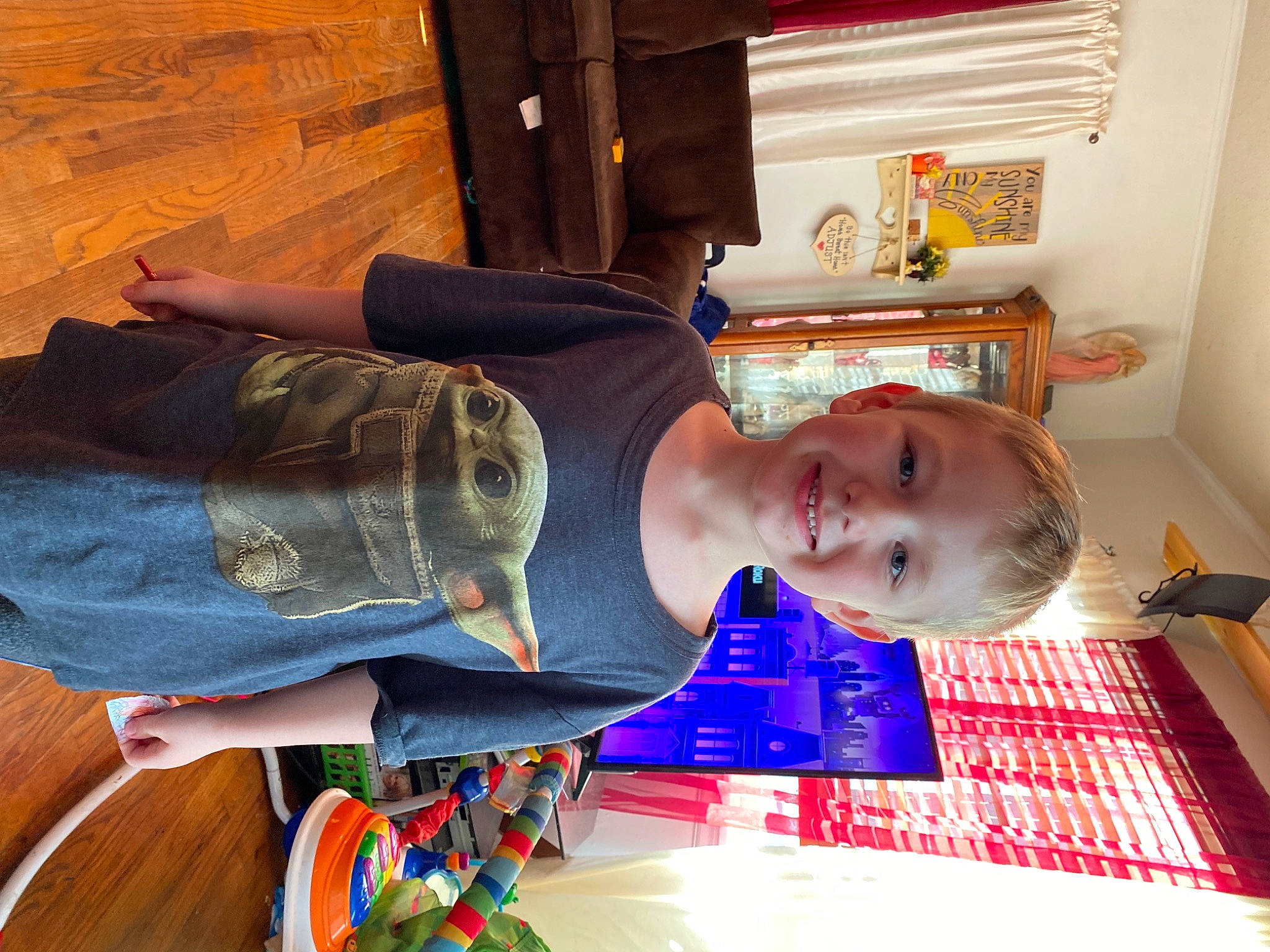 Hayden joined the competition — help win amazing prizes! baby, child, home, joy, person, play, room, toddler, wood