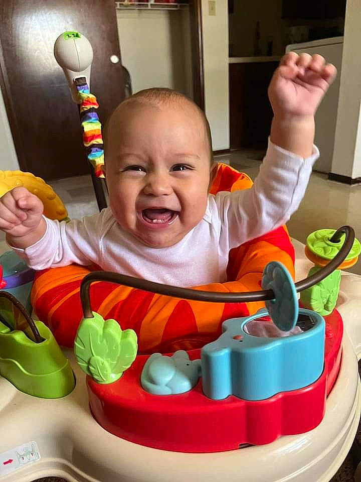 Andrius joined the competition — help win amazing prizes! baby, baby_playing_with_toys, baby_products, baby_toddler_clothing, baby_toys, child, event, facial_expression, fun, happy, leisure, orange, people, person, play, recreation, sharing, sitting, smile, snapshot