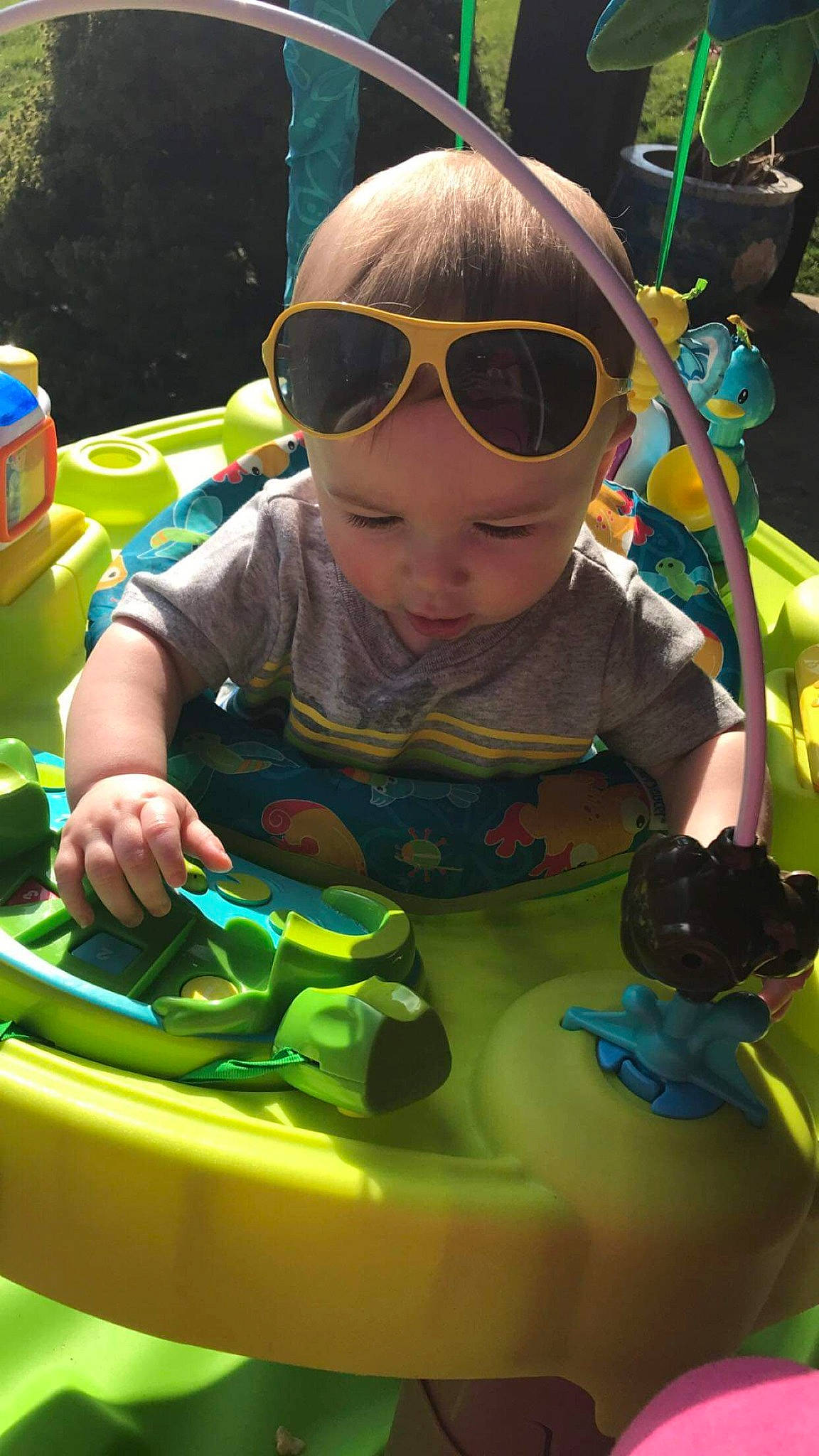 Kaleb joined the competition — help win amazing prizes! baby, child, cool, eyewear, fun, games, glasses, goggles, green, headwear, leisure, person, personal_protective_equipment, play, recreation, sunglasses, toddler, toy, vacation, vision_care