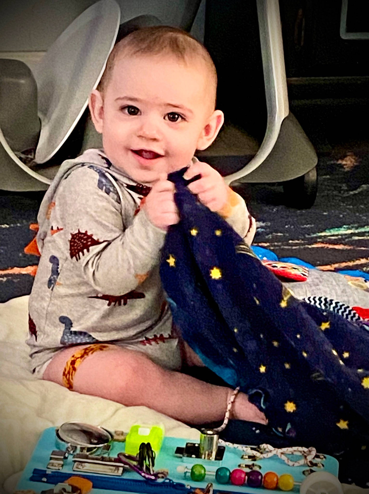 Conor joined the competition — help win amazing prizes! baby, baby_carriage, baby_products, baby_toddler_clothing, car_seat, child, event, face, flash_photography, fun, happy, head, iris, joy, person, photograph, product, sitting, smile, snapshot
