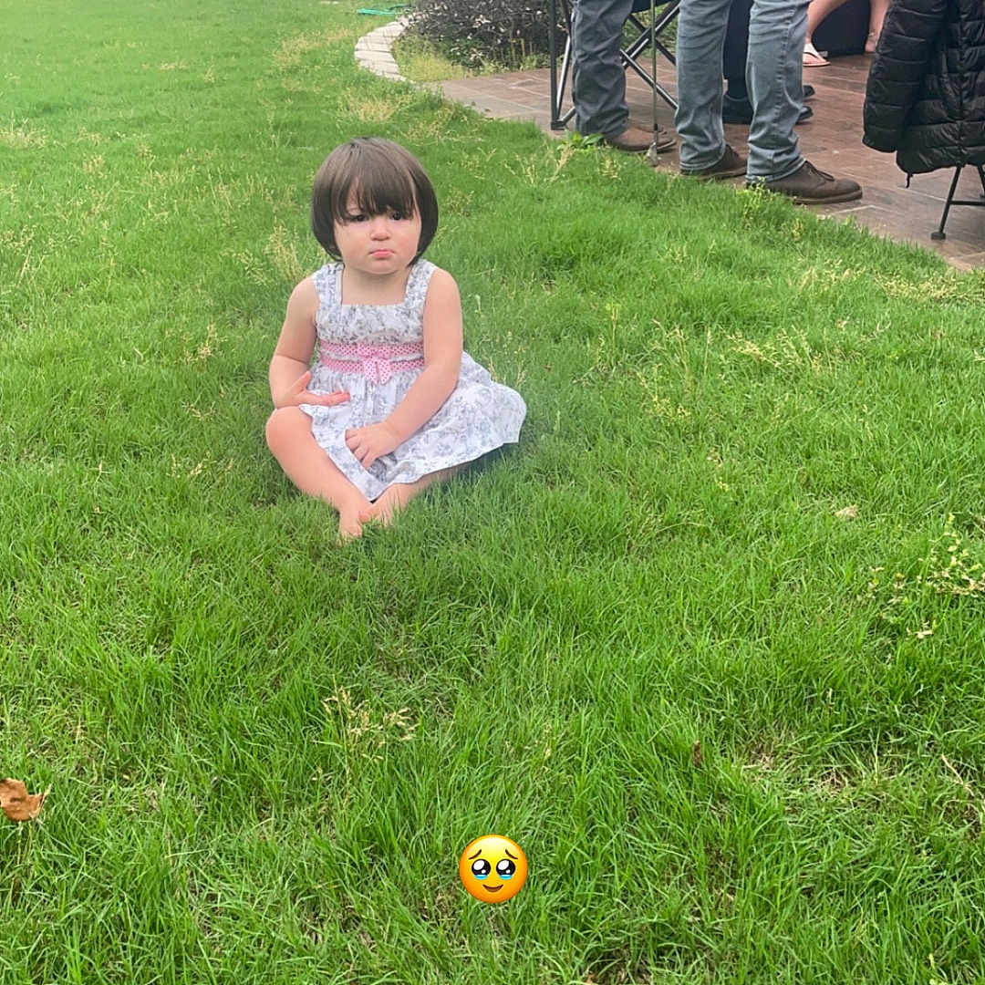 Karina is registered to the contest to win money with this photo: backyard, ball, clothing, face, football, grass, head, lawn, nature, outdoors, pants, person, photography, plant, portrait, soccer, soccerball, sport, summer, yard