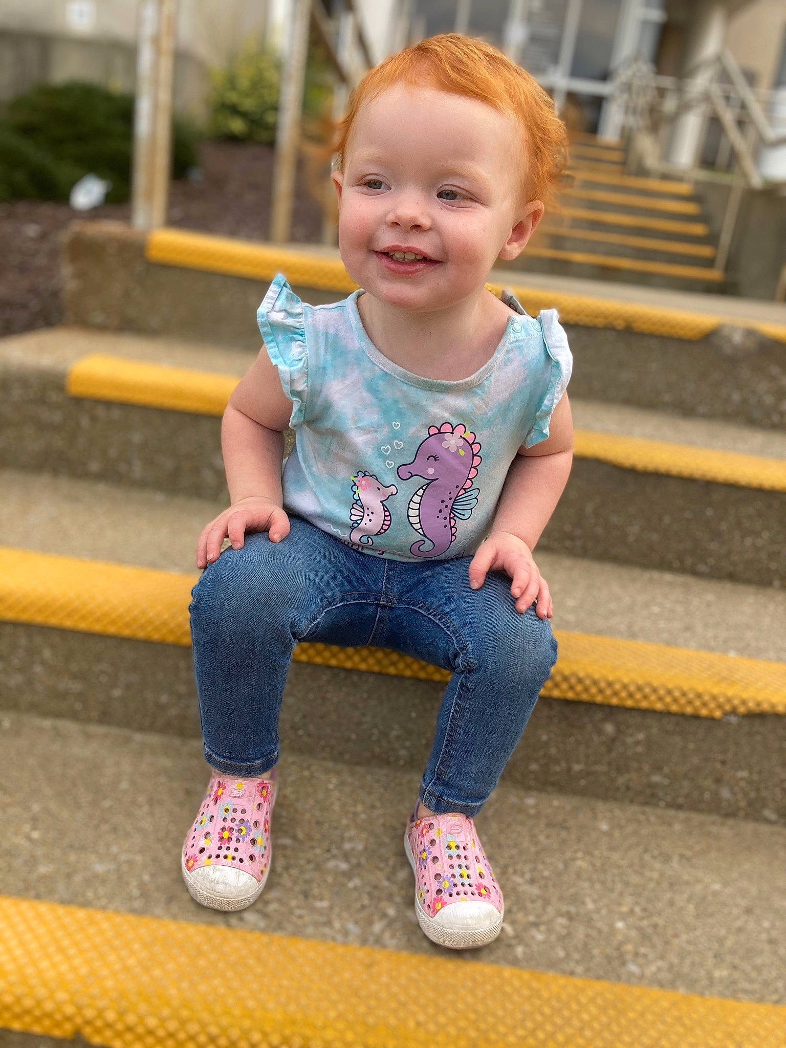 Rylah joined the competition — help win amazing prizes! baby_toddler_clothing, cheek, child, denim, electric_blue, face, facial_expression, fun, grass, happy, head, joy, leg, leisure, person, recreation, sitting, sleeve, smile, standing