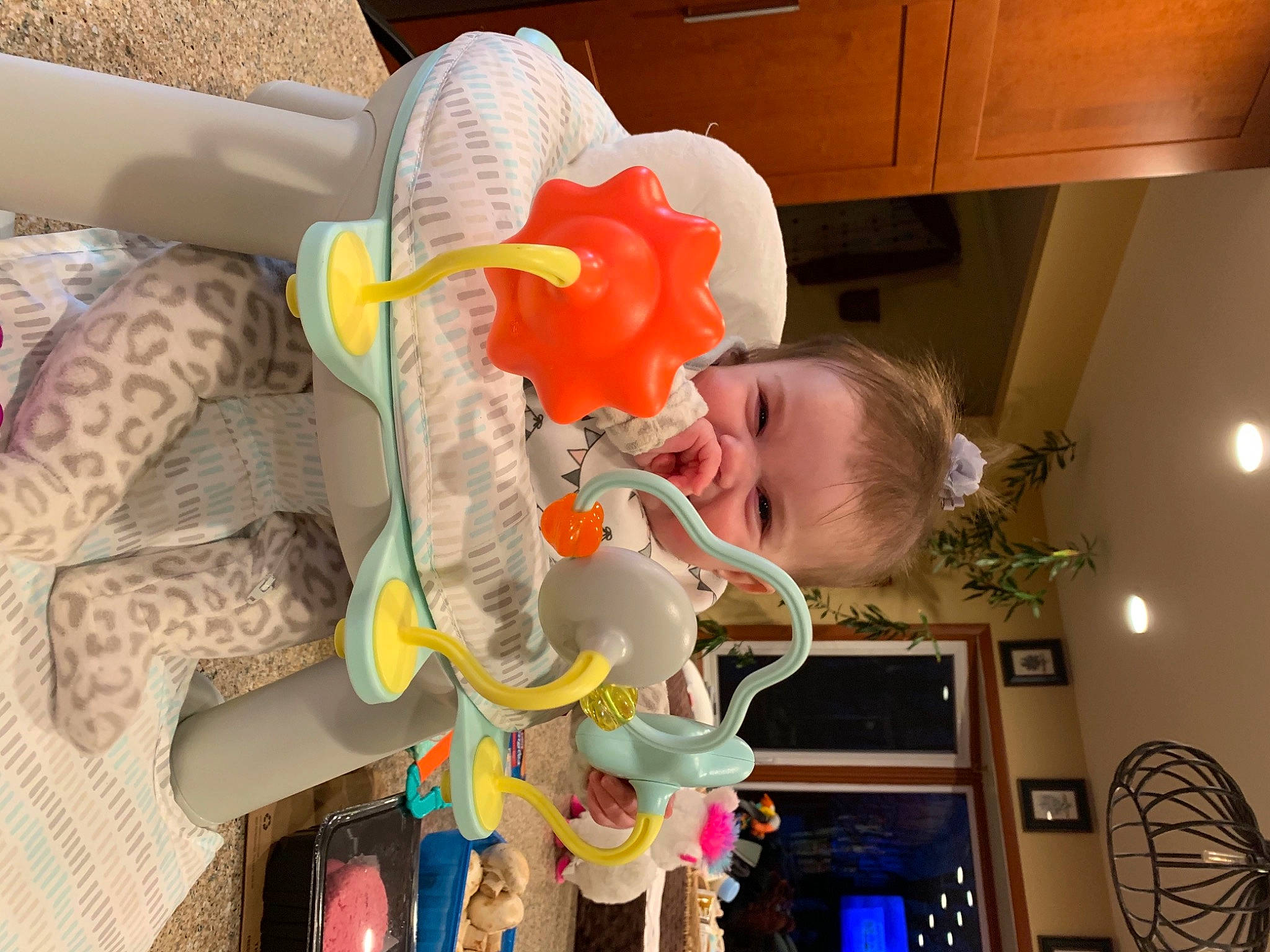 Gabrielle joined the competition — help win amazing prizes! baby, baby_products, baby_toys, cabinetry, child, countertop, cupboard, drawer, fun, kindergarten, kitchen, mammal, person, play, room, stuffed_toy, toddler, toy, wood