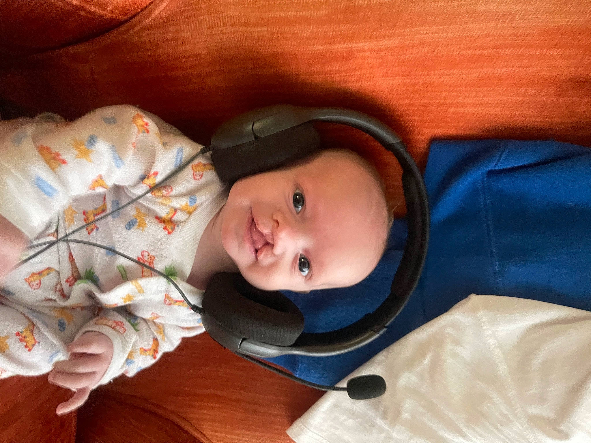 Andrew is registered to the contest to win money with this photo: baby, baby_toddler_clothing, cheek, child, comfort, electric_blue, eye, hat, head, human_body, iris, jacket, nose, person, sitting, skin, sleeve, smile, toddler, tree