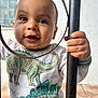 baby, babylaughing, bodypart, clothing, face, finger, hand, handrail, happy, head, longsleeve, mouth, pants, pattern, person, photography, portrait, sleeve, smile, t_shirt