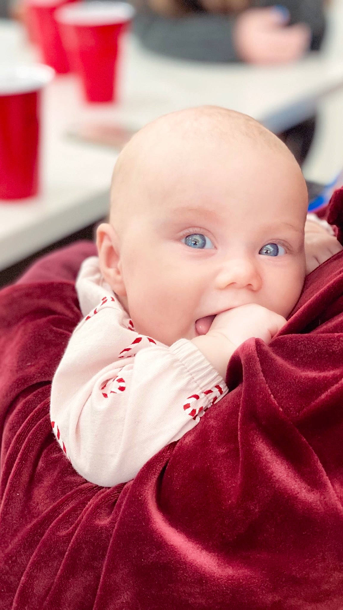 Blakelynn joined the competition — help win amazing prizes! baby, baby_toddler_clothing, carmine, cheek, child, collar, comfort, eyebrow, fur, happy, linens, lip, magenta, mouth, nose, outerwear, person, sitting, skin, sleeve