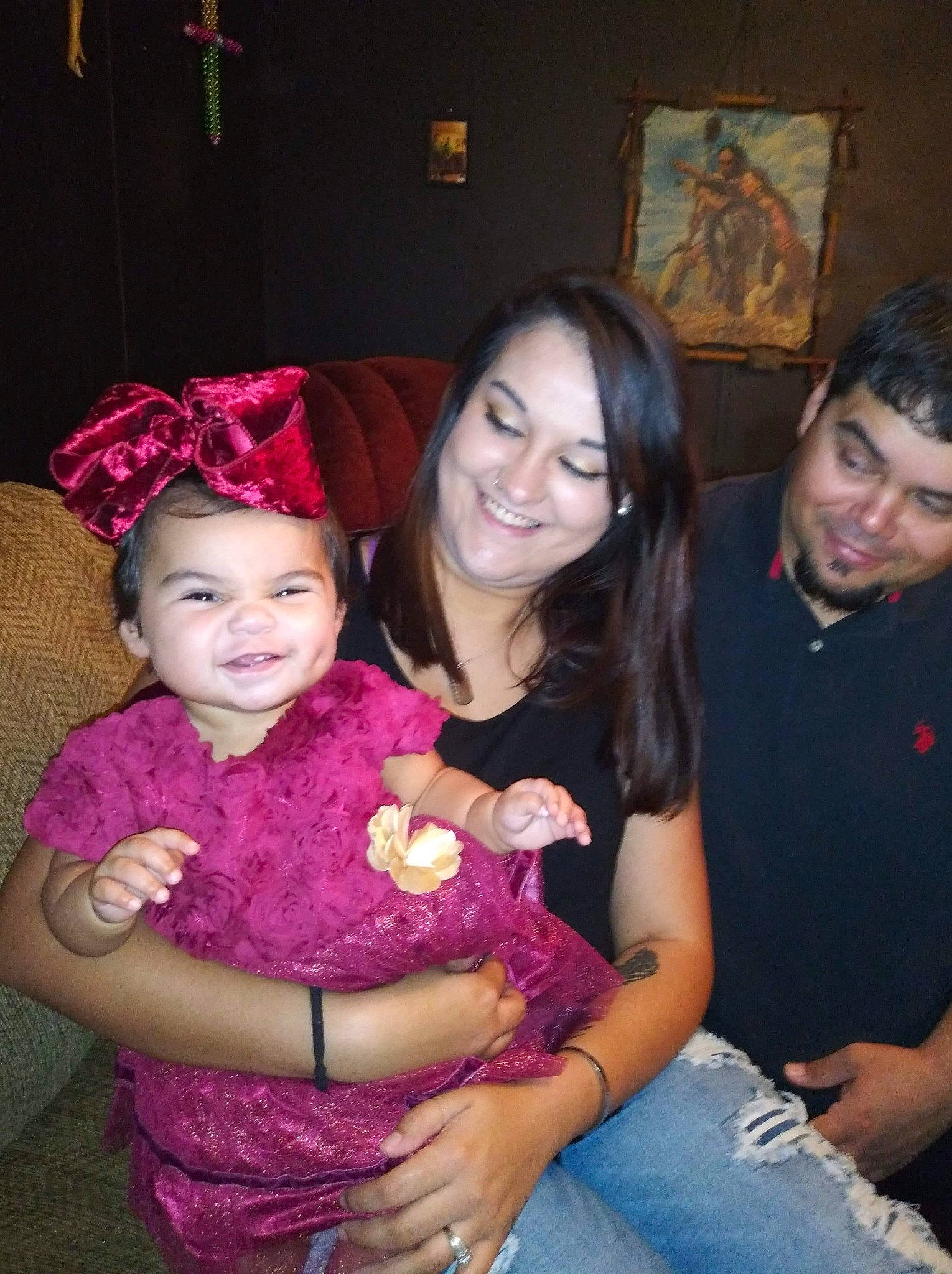 Mariana is registered to the contest to win money with this photo: abdomen, child, event, family, fun, joy, magenta, party, people, person, pink, smile, toddler, trunk