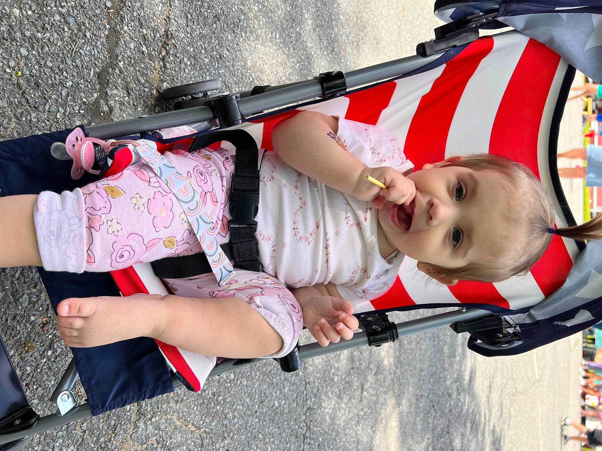 Kaelynn is registered to the contest to win money with this photo: auto_part, baby, baby_carriage, baby_products, baby_toddler_clothing, carmine, child, costume, human_leg, pattern, person, personal_protective_equipment, recreation, street_fashion, thigh, tire, toddler, tree, uniform, wheel