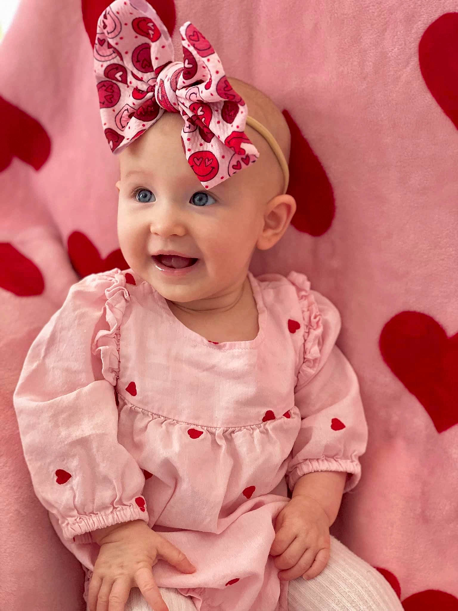 Haven joined the competition — help win amazing prizes! baby, baby_toddler_clothing, cap, child, clothing, dress, face, happy, head, headband, headgear, headwear, human_body, joy, lip, person, pink, red, skin, sleeve