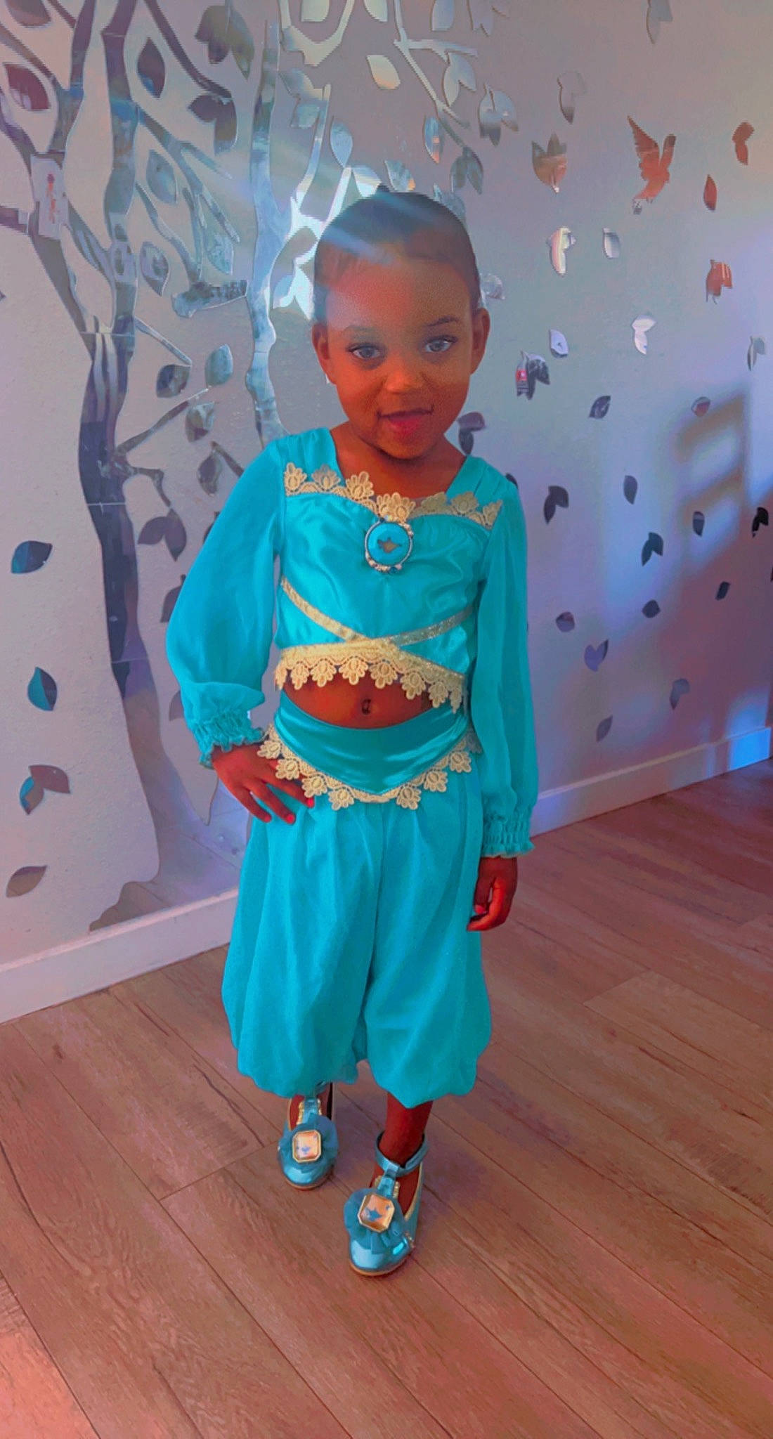 Jaliah joined the competition — help win amazing prizes! aqua, azure, baby_toddler_clothing, child, electric_blue, event, fashion_design, flooring, happy, jewellery, pattern, peach, person, room, sleeve, smile, standing, t_shirt, textile, toddler