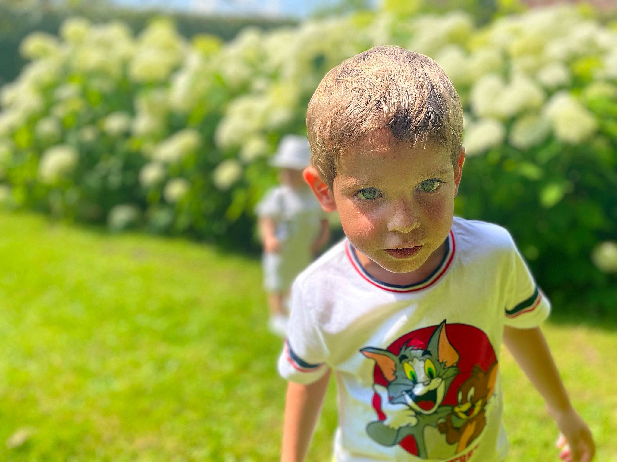 Louis participe au concours pour gagner de l'argent avec cette photo : baby_toddler_clothing, child, eyewear, fun, garden, grass, grass_family, grassland, hairstyle, happy, lawn, leaf, leisure, meadow, people_in_nature, person, plant, recreation, summer, t_shirt
