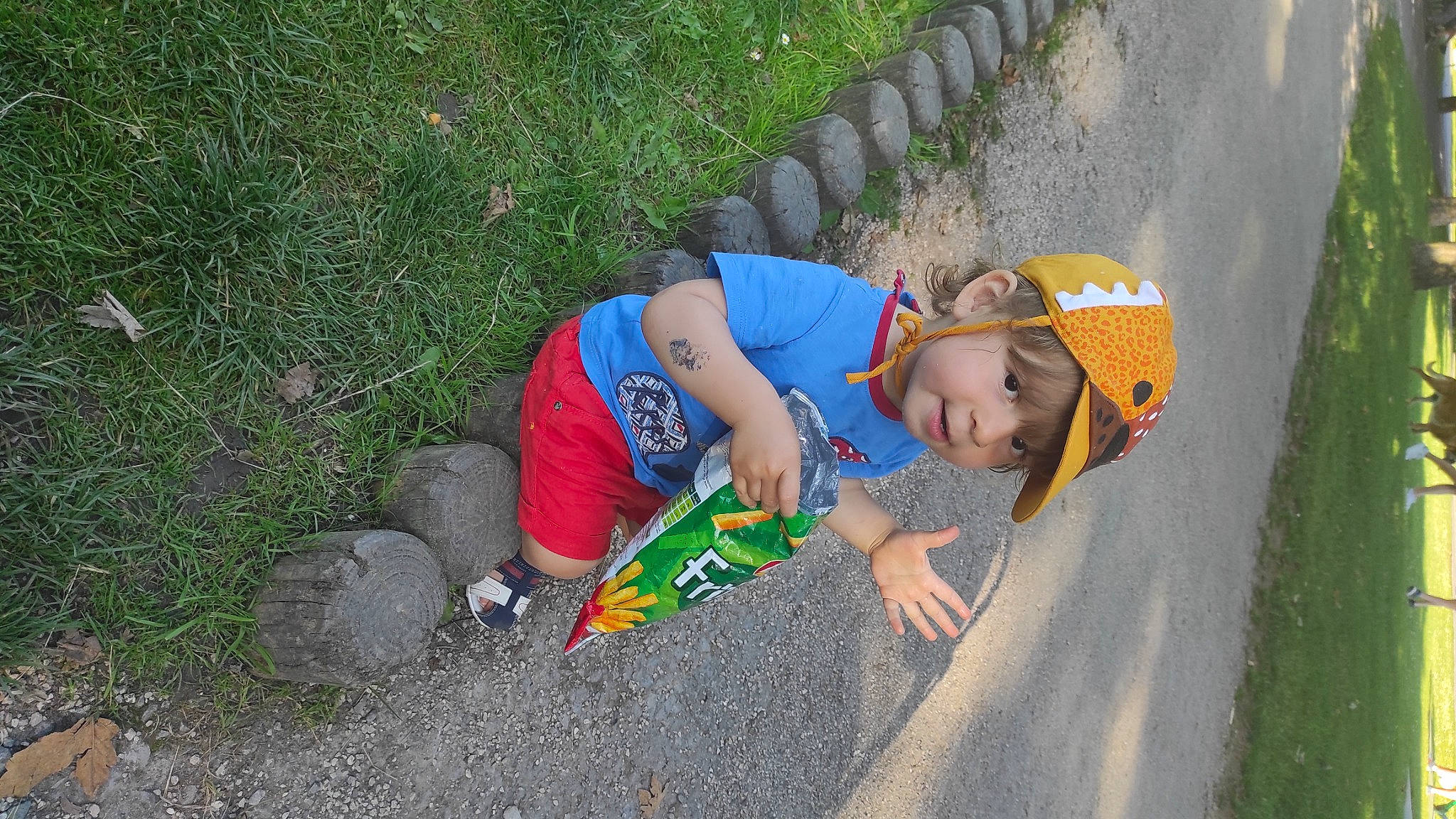 Clément participe au concours pour gagner de l'argent avec cette photo : asphalt, child, concrete, fun, garden, grass, grass_family, headwear, landscape, lawn, leaf, leisure, people_in_nature, person, plant, play, recreation, road_surface, sidewalk, soil