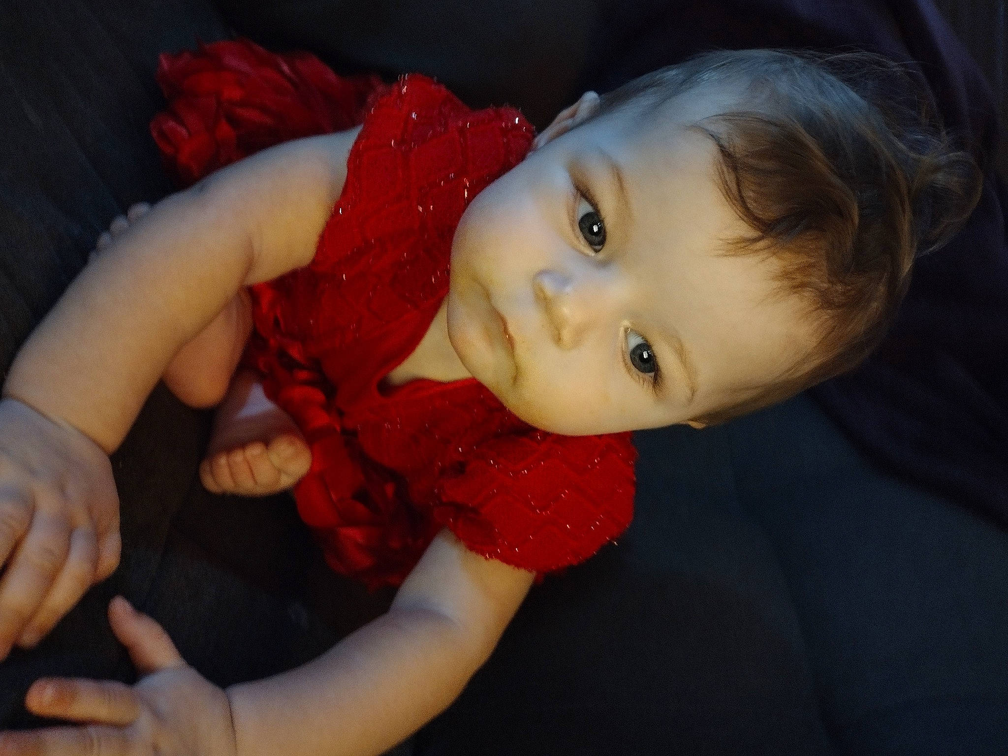 Arielle joined the competition — help win amazing prizes! baby, carmine, cheek, child, elbow, flash_photography, gesture, human_body, human_leg, lip, mouth, pattern, person, red_hair, sitting, skin, sleeve, thigh, toddler, trunk