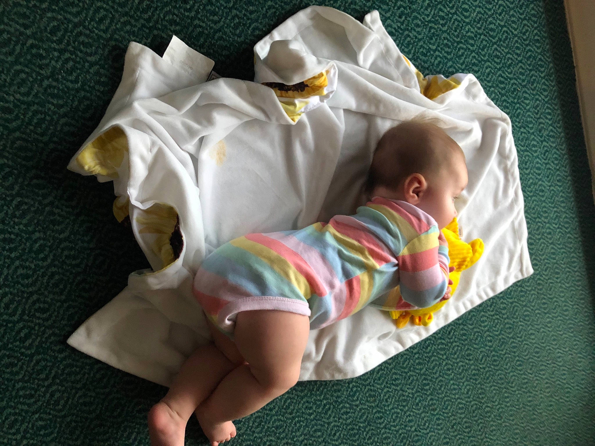 Halley is registered to the contest to win money with this photo: baby, baby_bloomers, baby_products, baby_sleeping, baby_toddler_clothing, bedtime, child, foot, home_accessories, linens, person, sleep