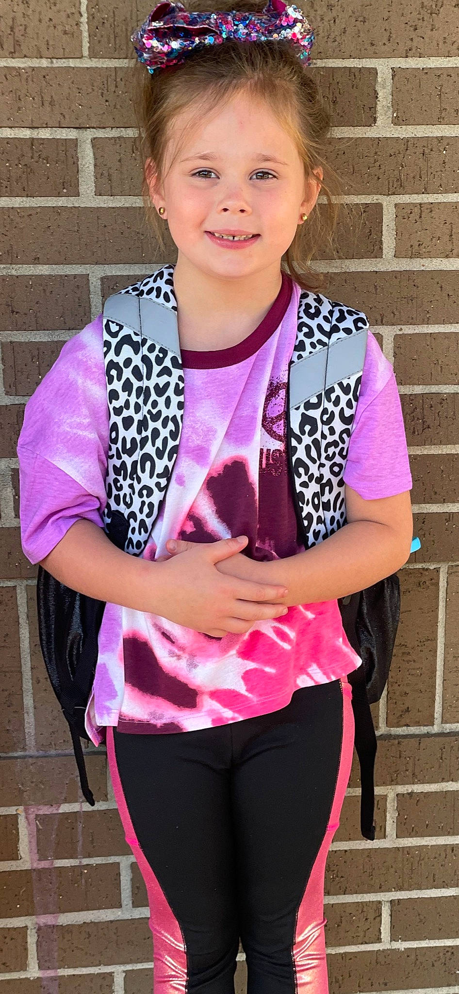 Paityn joined the competition — help win amazing prizes! electric_blue, fashion_accessory, formal_wear, happy, jewellery, joint, joy, magenta, necklace, pattern, person, pink, purple, shoulder, sleeve, smile, t_shirt, toddler, trunk, uniform