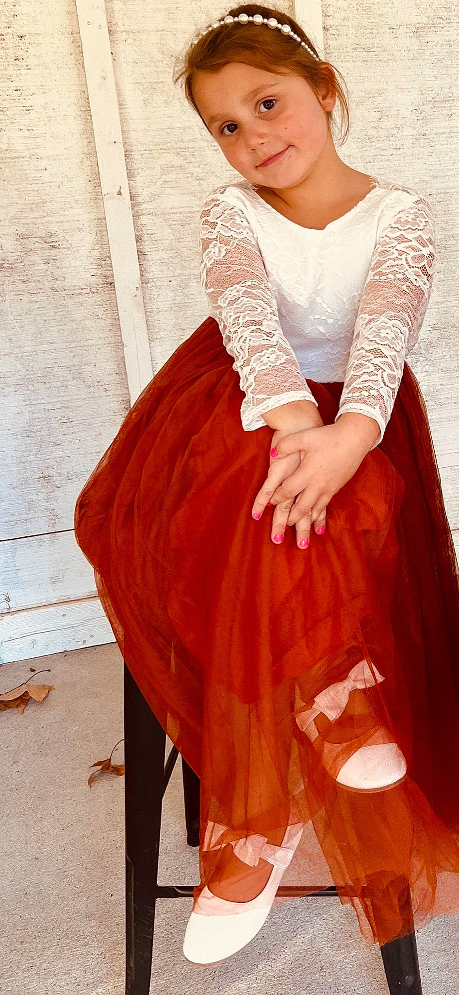 Kyla is registered to the contest to win money with this photo: arm, cool, embellishment, event, fashion_design, fashion_model, formal_wear, gown, happy, jewellery, joy, magenta, neck, orange, outerwear, pattern, peach, person, shoulder, sleeve