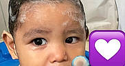 Joseph is registered to the contest to win money with this photo: child, toddler, bathtub, bath, shampoo, foam, bubbles, wet_hair, baby, cute, face, water, blue, heart_emoji, playing, indoors, skin, head, expression, cleaning