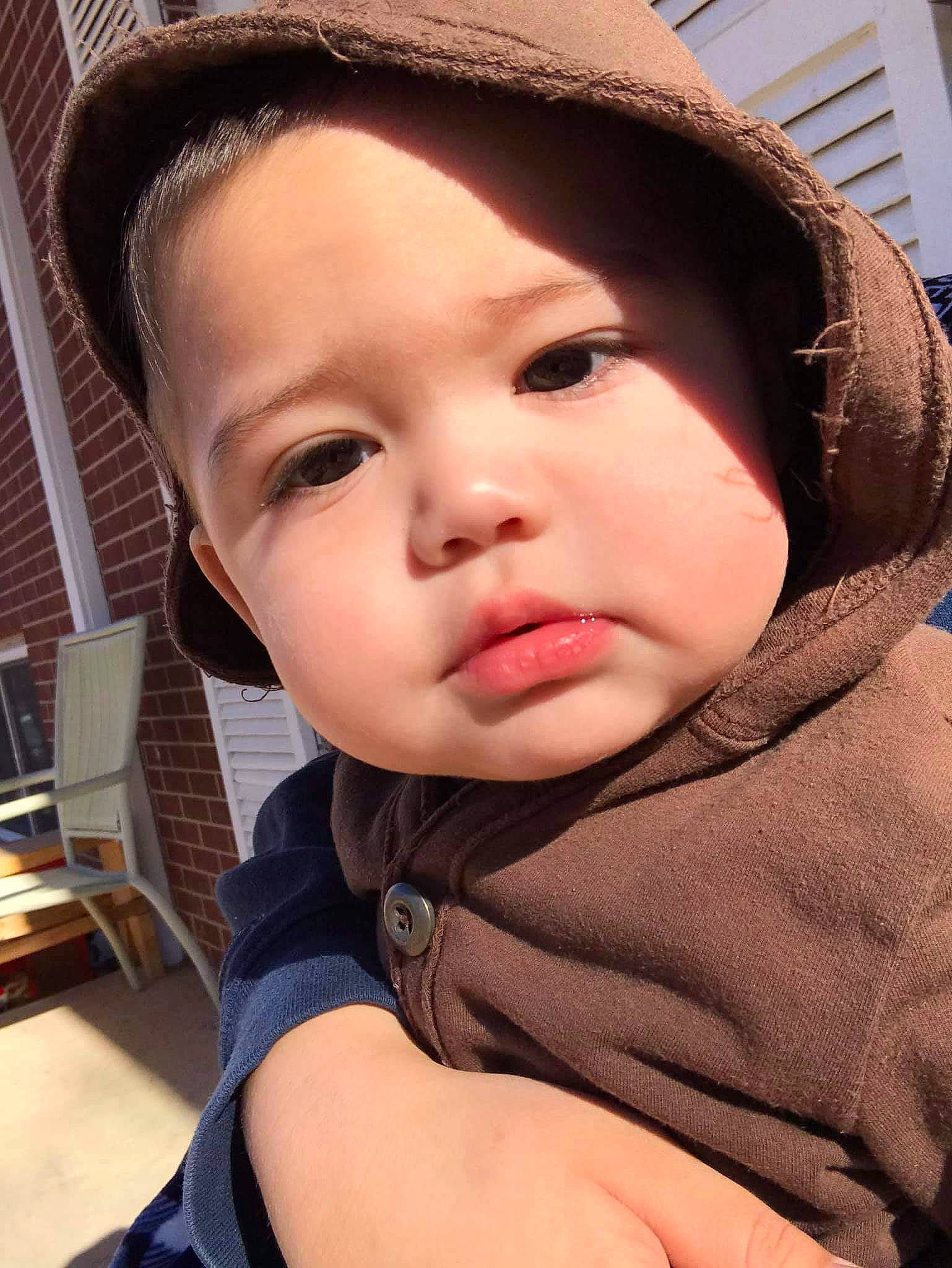 Manny joined the competition — help win amazing prizes! baby, beauty, cheek, child, chin, face, head, headgear, headwear, lip, neck, nose, person, skin, toddler