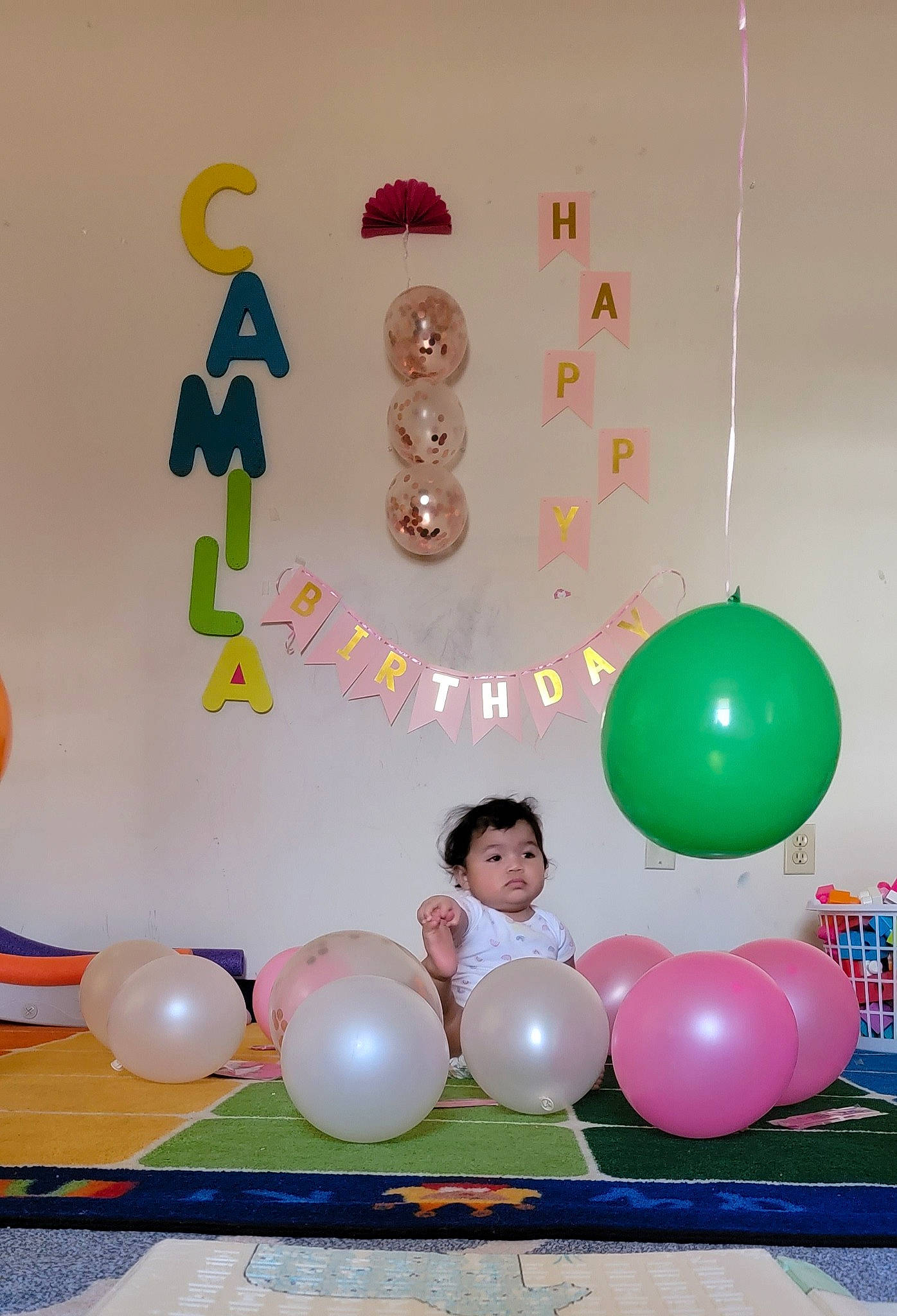 Camila joined the competition — help win amazing prizes! arch, ball, balloon, ceiling, child, circle, design, event, flooring, font, fun, happy, leisure, magenta, party, party_supply, person, play, room, sphere