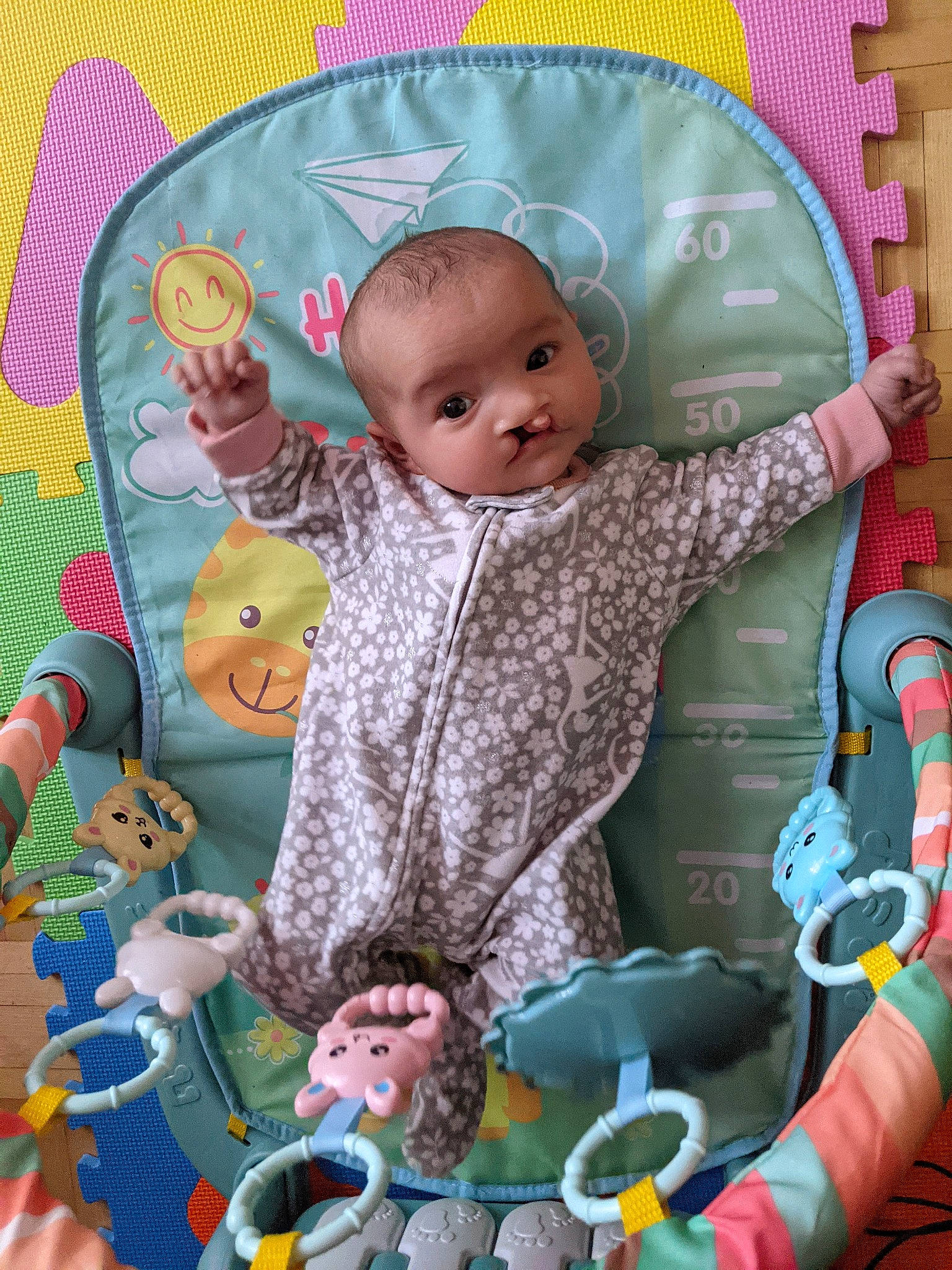 Mia participe au concours pour gagner de l'argent avec cette photo : baby, baby_products, baby_safety, baby_toddler_clothing, baby_toys, cheek, child, craft, creative_arts, linens, nose, person, pink, plush, product, stuffed_toy, toddler, toy