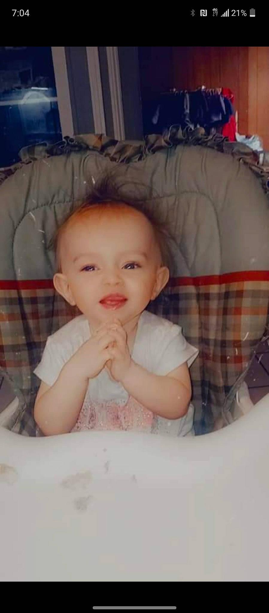 Hazel joined the competition — help win amazing prizes! baby_toddler_clothing, cheek, chin, comfort, eye, eyebrow, hair, happy, human_body, iris, lip, mouth, nose, person, plaid, product, skin, sleeve, smile, tartan