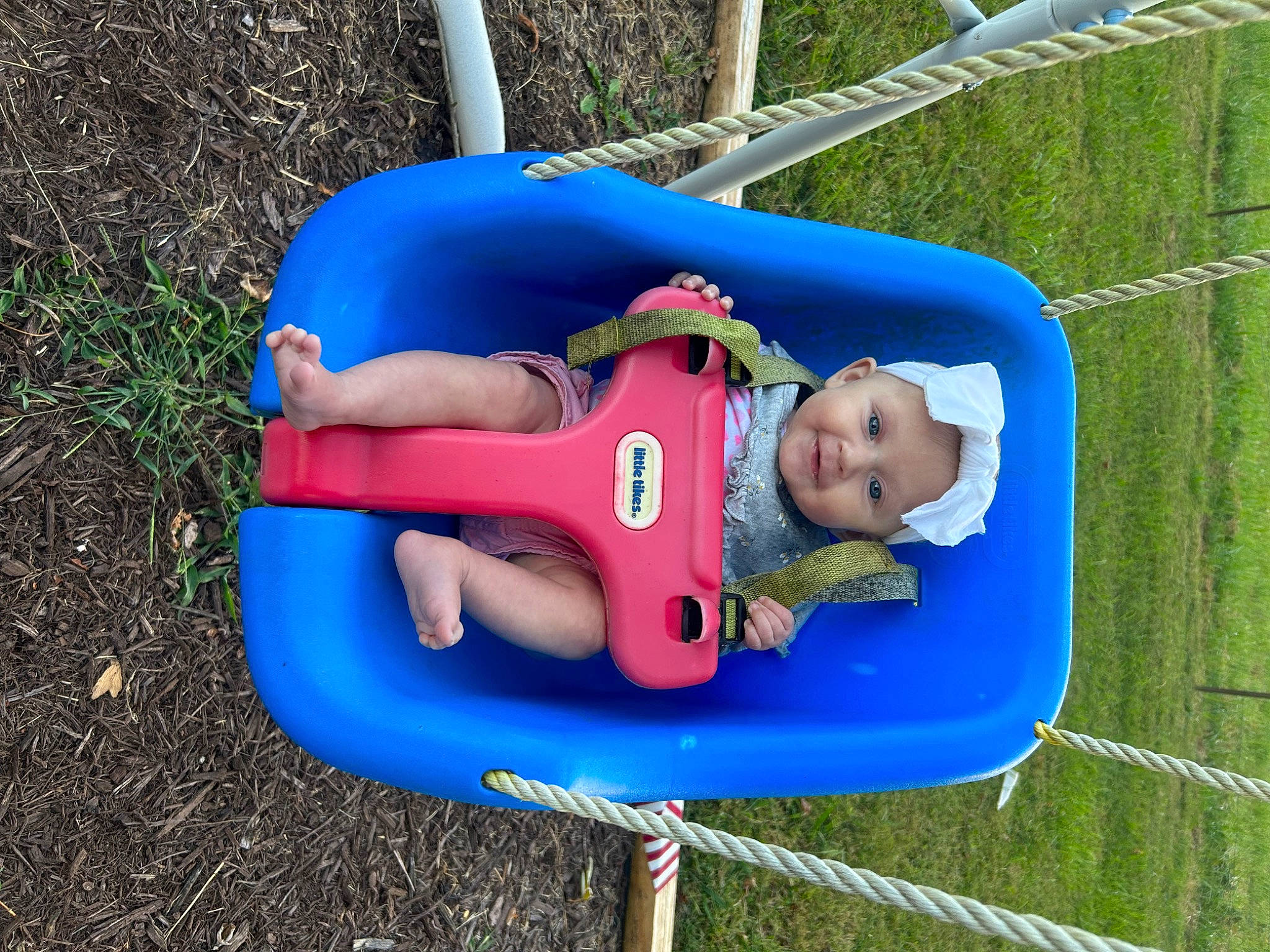 Jennifer joined the competition — help win amazing prizes! baby, baby_toddler_clothing, child, chute, city, electric_blue, fun, grass, headwear, inflatable, leisure, outdoor_play_equipment, outdoor_recreation, person, play, playground, recreation, smile, toddler, water