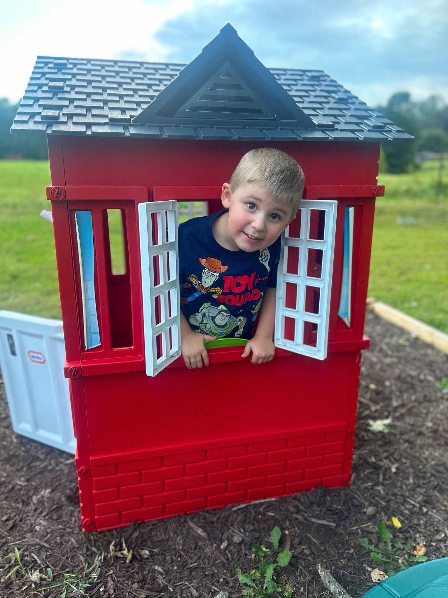 Jordan joined the competition — help win amazing prizes! baby_toddler_clothing, child, city, cloud, fun, grass, human_settlement, leisure, outdoor_play_equipment, person, plant, play, playground, playhouse, product, public_space, recreation, shorts, sky, smile