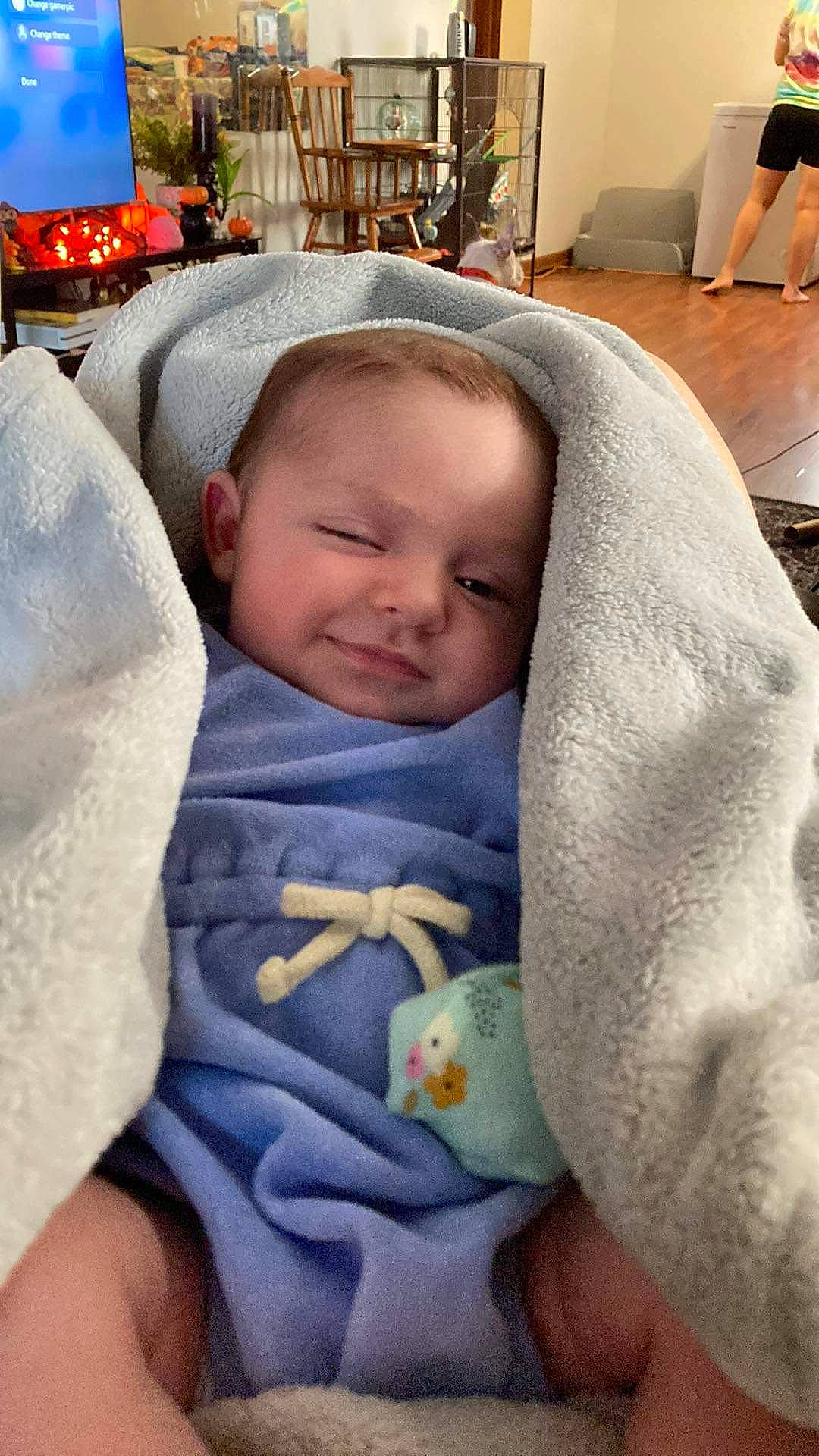 Astrid joined the competition — help win amazing prizes! baby, baby_products, baby_toddler_clothing, cheek, child, comfort, event, face, fun, fur, hat, linens, mouth, person, room, sitting, skin, toddler, vacation, winter