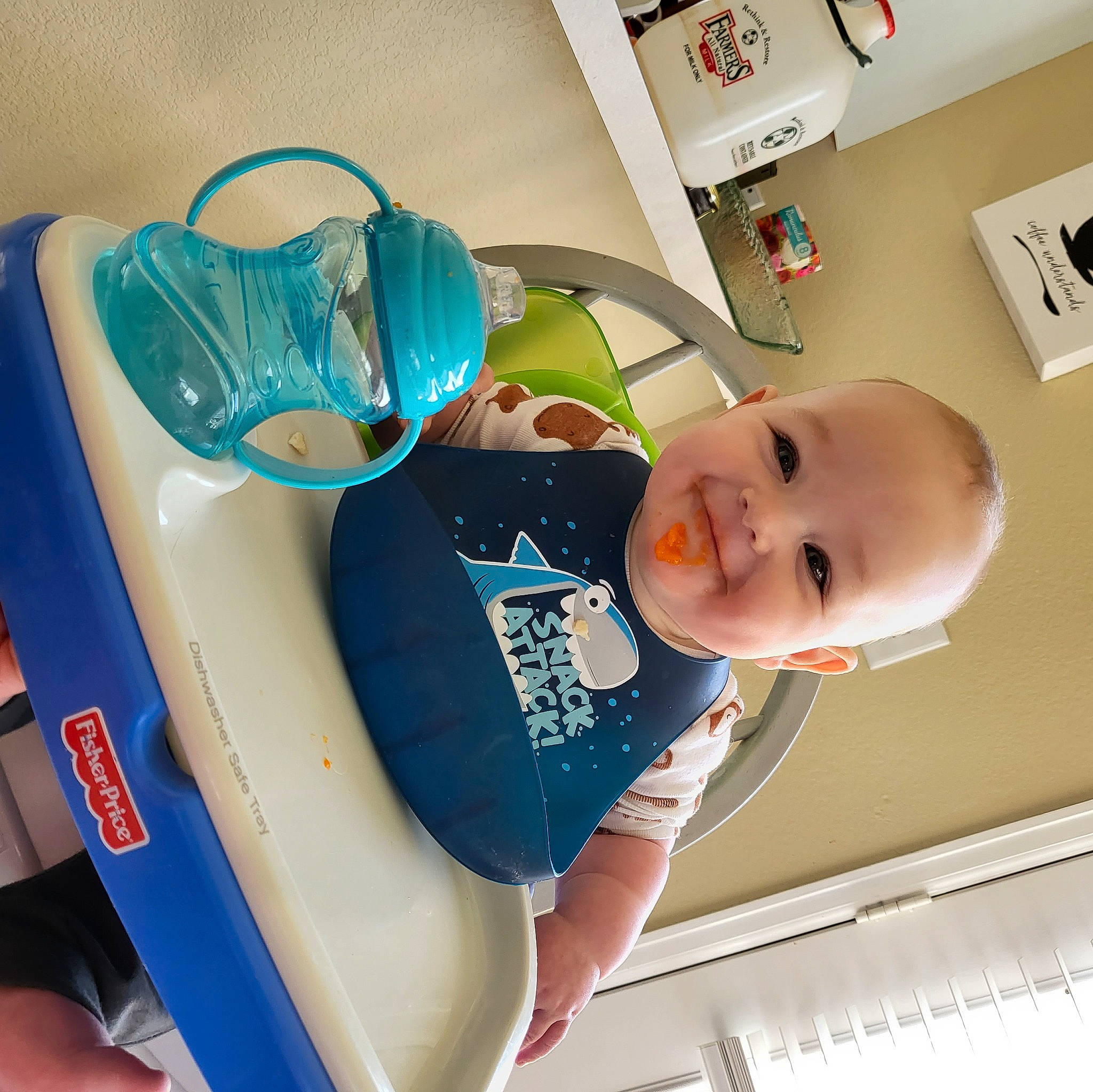 Lochlan joined the competition — help win amazing prizes! baby, baby_products, baby_safety, baby_toddler_clothing, child, comfort, elbow, electric_blue, human_leg, joy, knee, material_property, person, picture_frame, plastic, product, room, shelf, sitting, smile