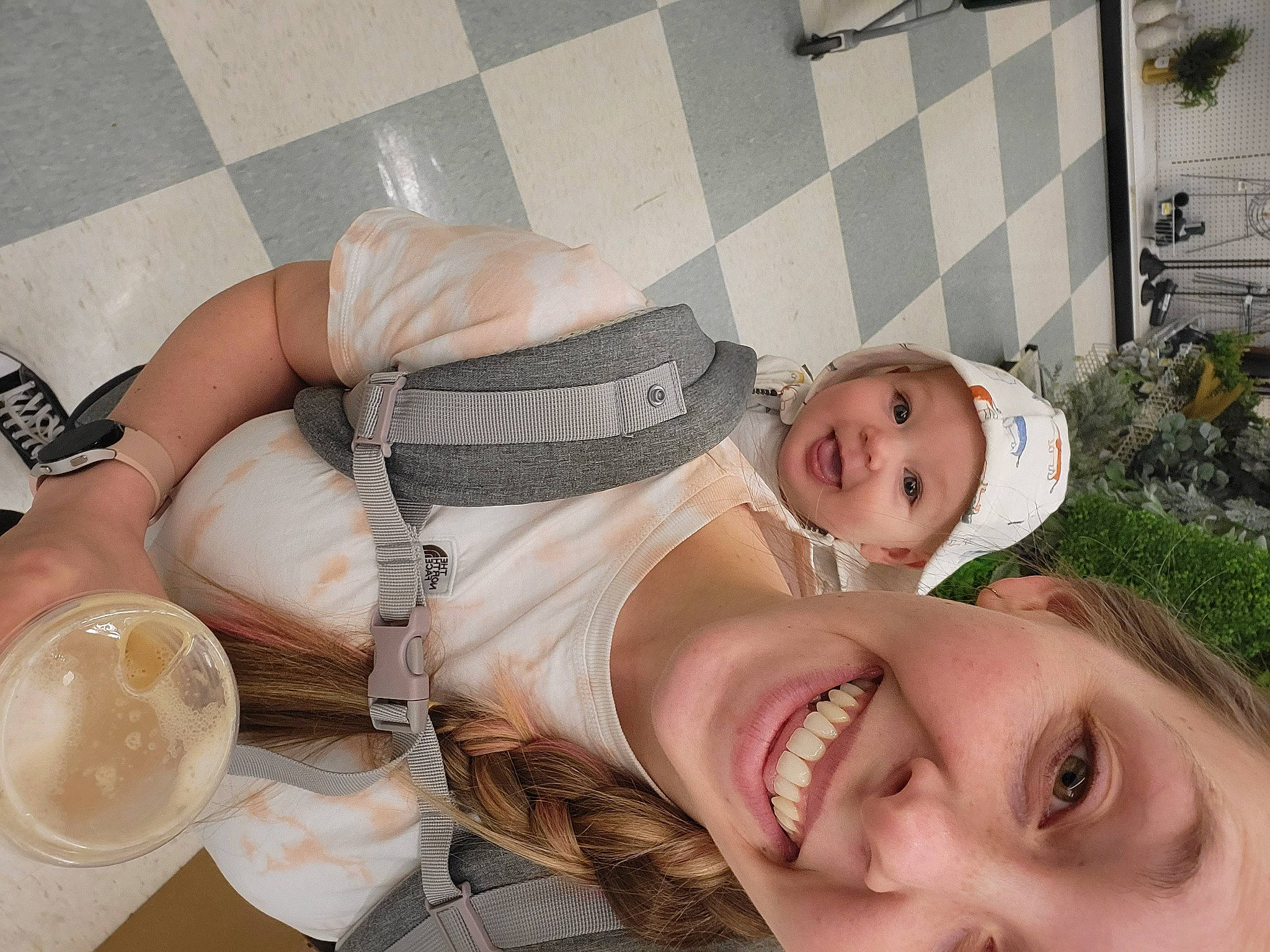 Lochlan is registered to the contest to win money with this photo: baby, child, comfort, drinkware, event, eyewear, fun, grass, happy, hat, headwear, jewellery, joy, laugh, mouth, muscle, person, plant, selfie, serveware